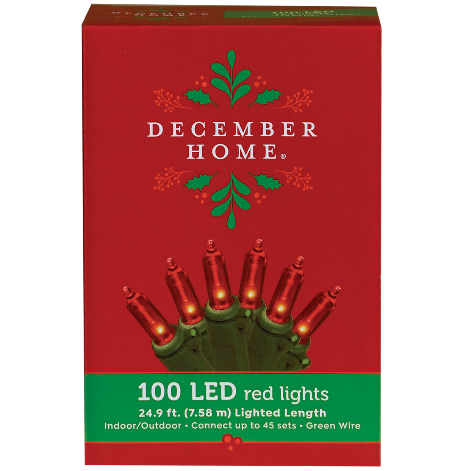 slide 1 of 2, December Home Mini Light, Red, 100 Count, 100 ct