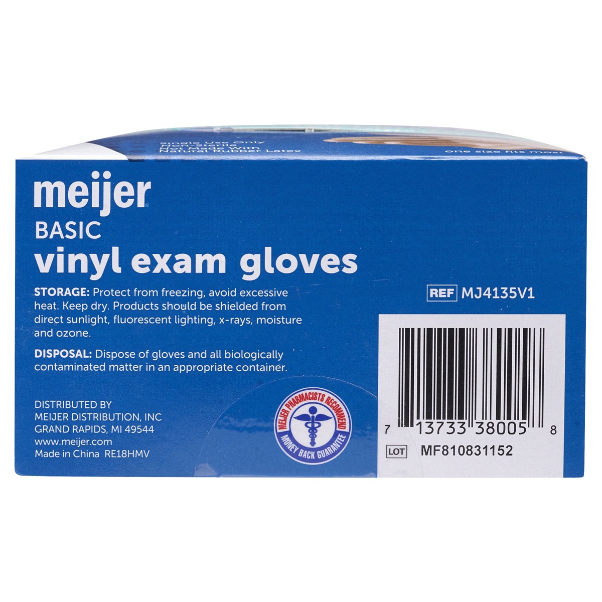 slide 2 of 2, Meijer Basic Vinyl Powder Free Exam Gloves, 100 ct