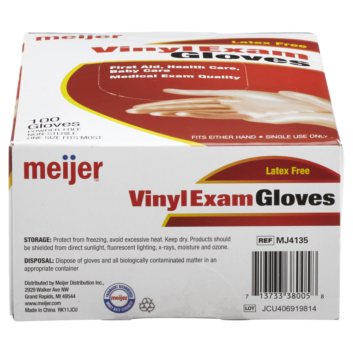 slide 3 of 6, Meijer Vinyl Exam Gloves, 100 ct