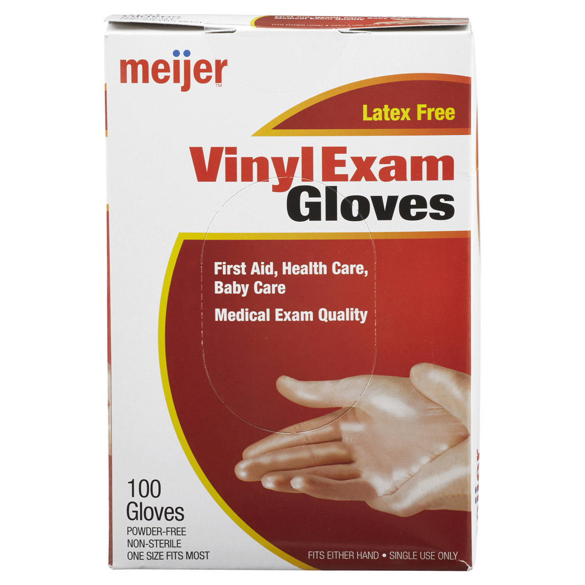 slide 4 of 6, Meijer Vinyl Exam Gloves, 100 ct