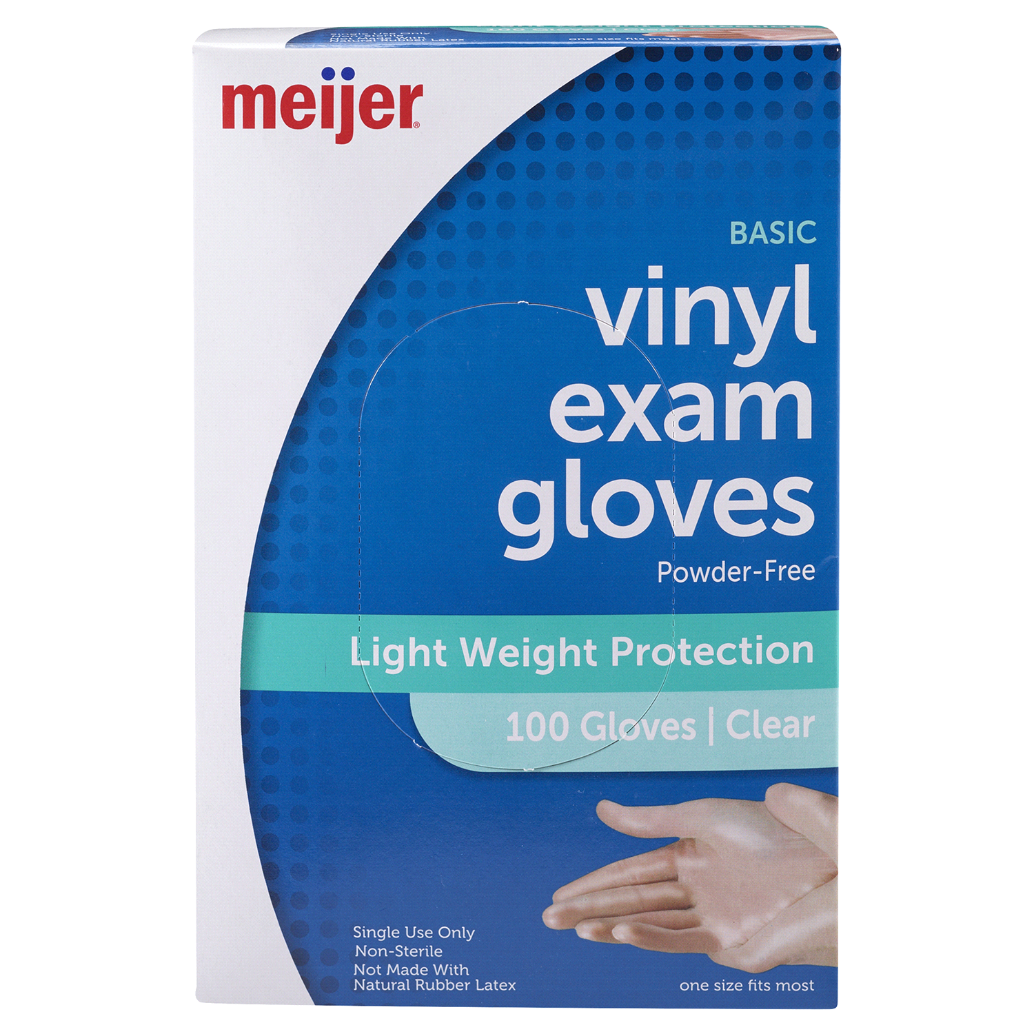 slide 1 of 2, Meijer Basic Vinyl Powder Free Exam Gloves, 100 ct