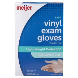 Meijer Basic Vinyl Powder Free Exam Gloves