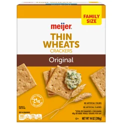 Meijer Thin Wheat Crackers, Family Size, 14 Oz
