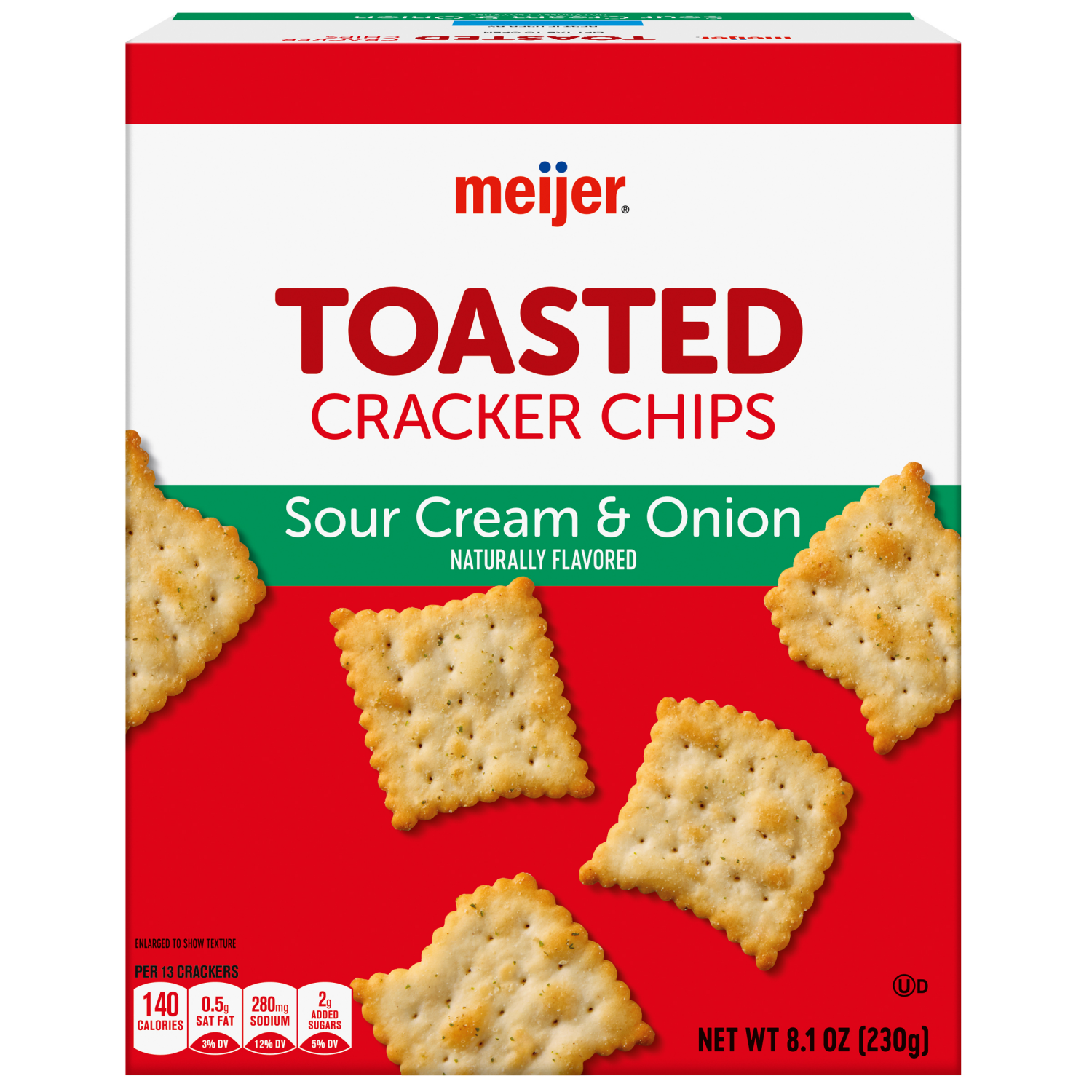 slide 2 of 8, MEIJER TOASTED CRACKER CHIPS SC & ONION 8.1 OZ, 8.1 oz
