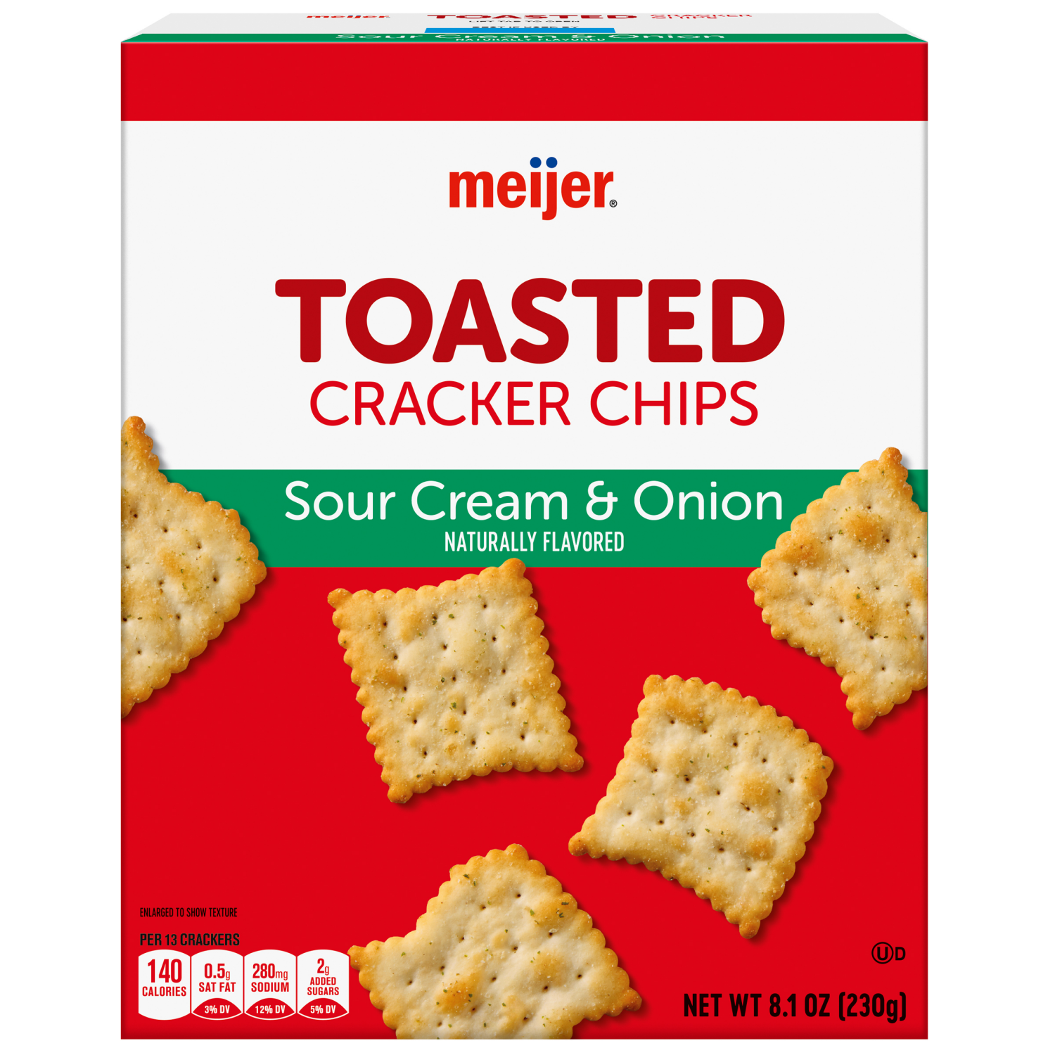 slide 1 of 8, MEIJER TOASTED CRACKER CHIPS SC & ONION 8.1 OZ, 8.1 oz