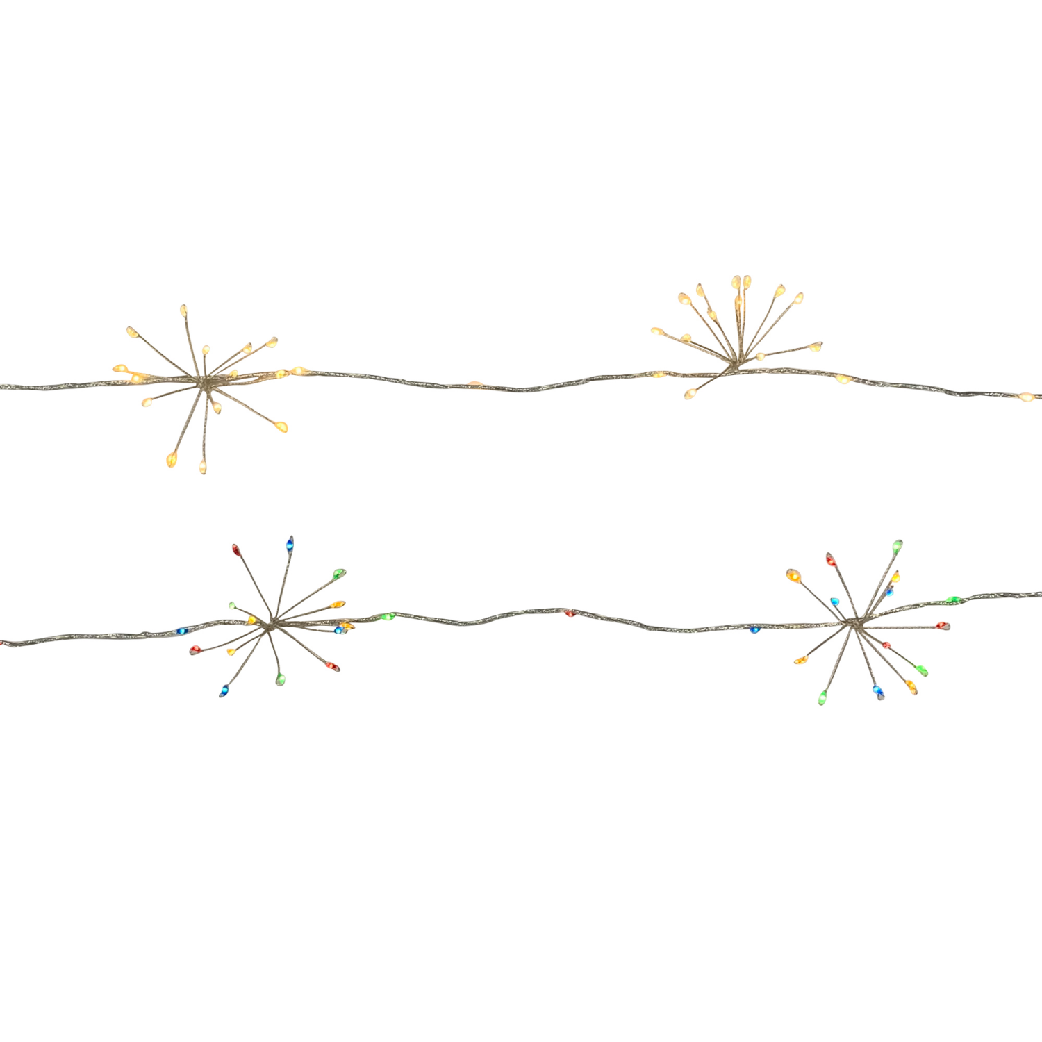 slide 1 of 4, December Home 6PK LED Starburst Garland Lights, 6 Foot / 96 Count, Assorted Styles, 6 ct, 96 ct