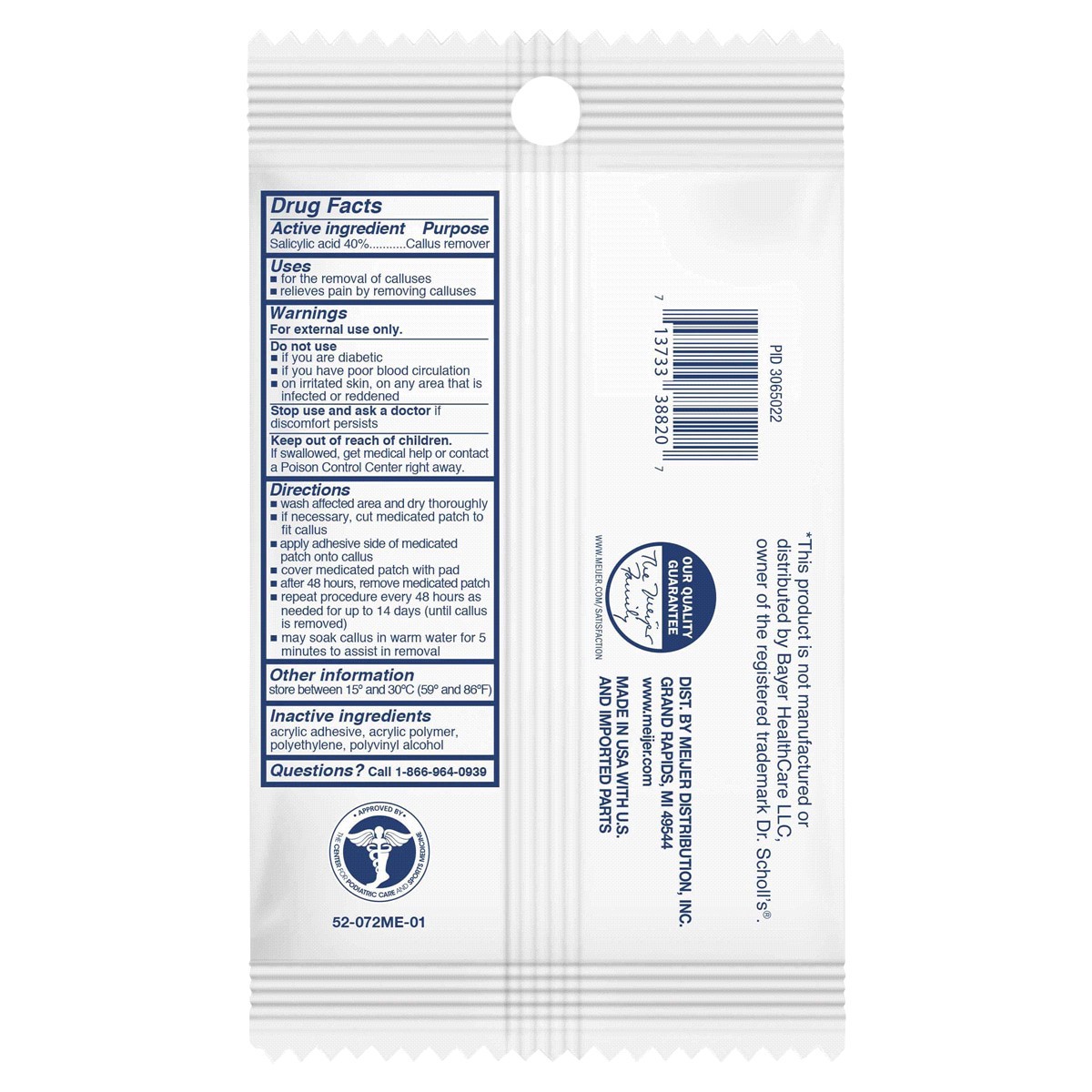 slide 2 of 2, Meijer Extra Thick Callus Removers, 4 Pads, 4 ct