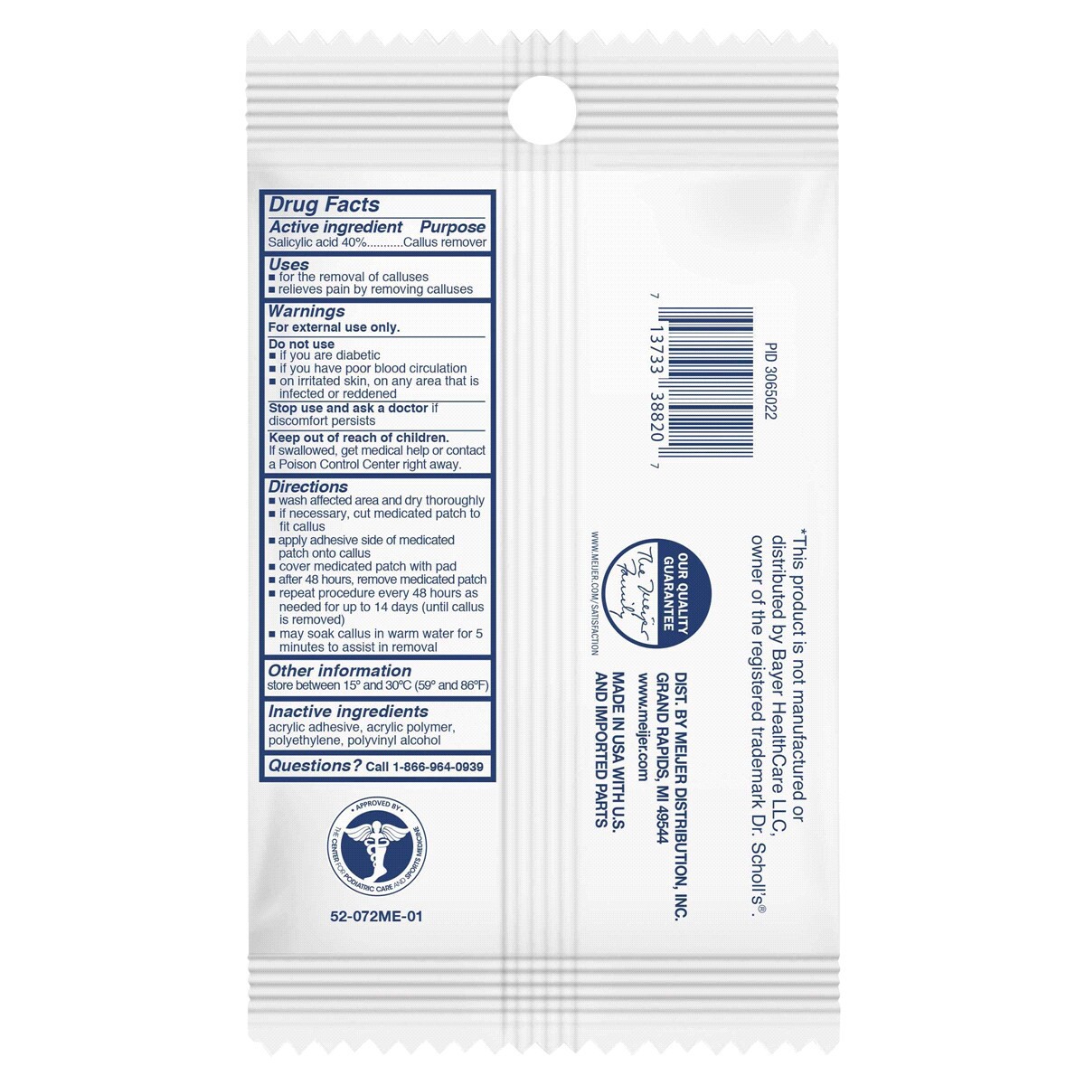 slide 2 of 2, Meijer Extra Thick Callus Removers, 4 Pads, 4 ct