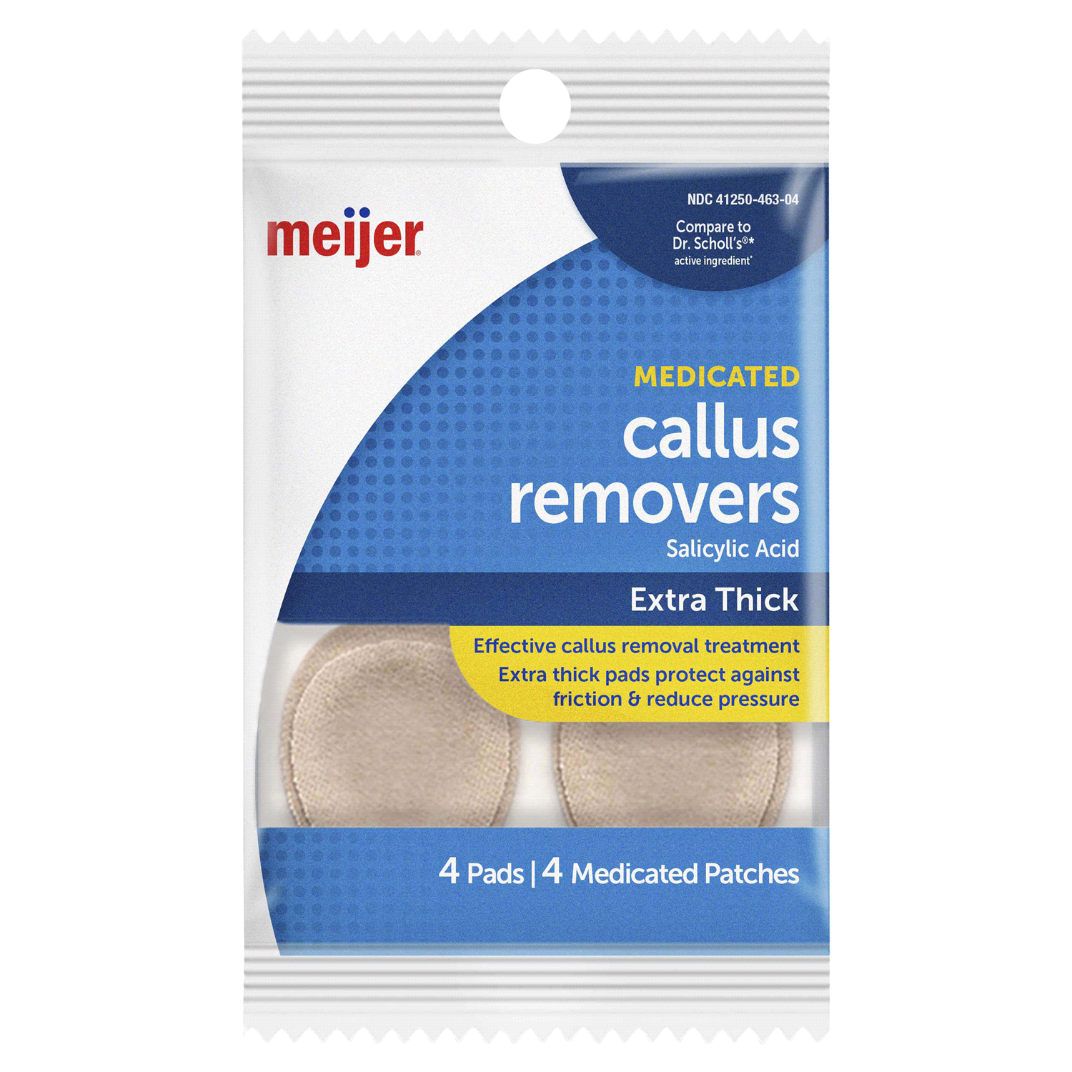 slide 1 of 2, Meijer Extra Thick Callus Removers, 4 Pads, 4 ct