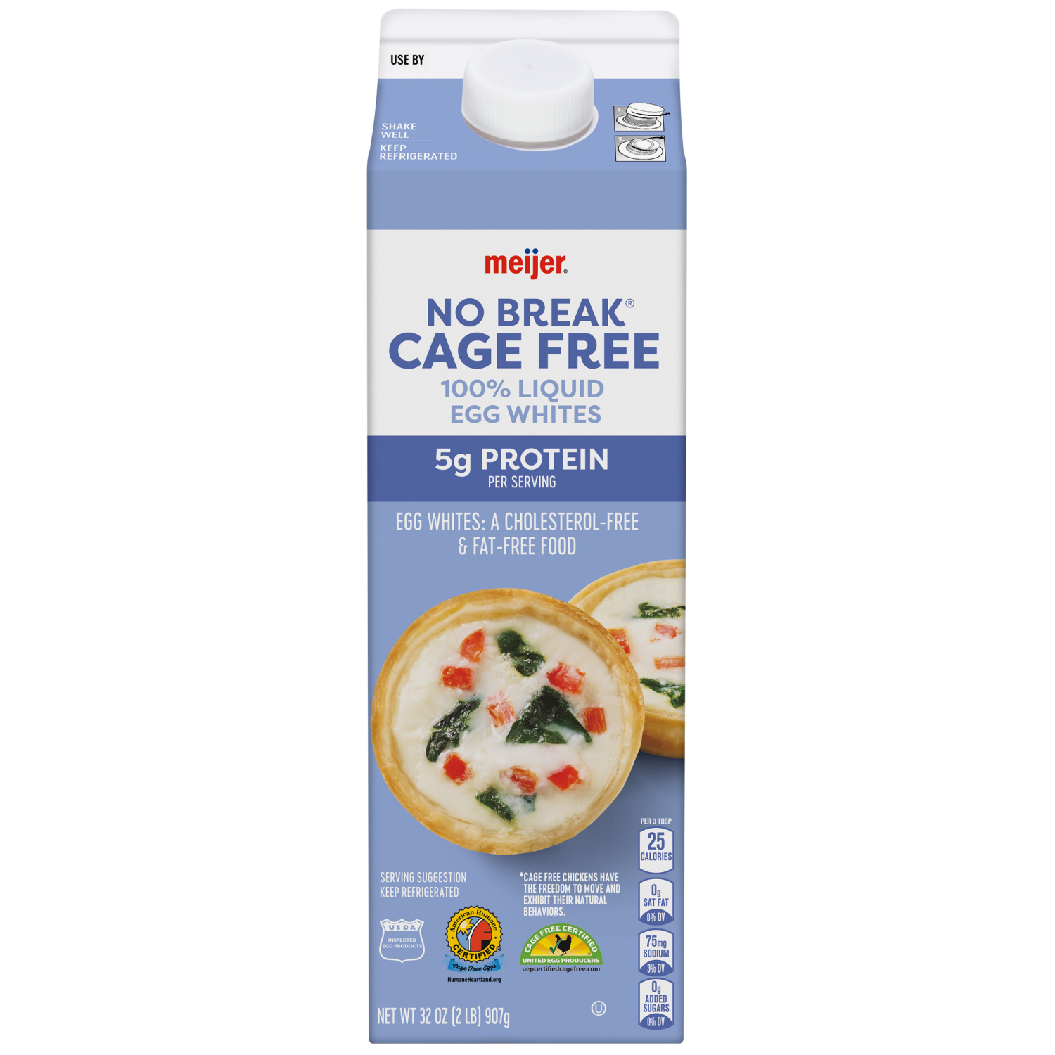 slide 1 of 3, Meijer Cage Free Liquid Egg Whites, 32 oz, 32 oz