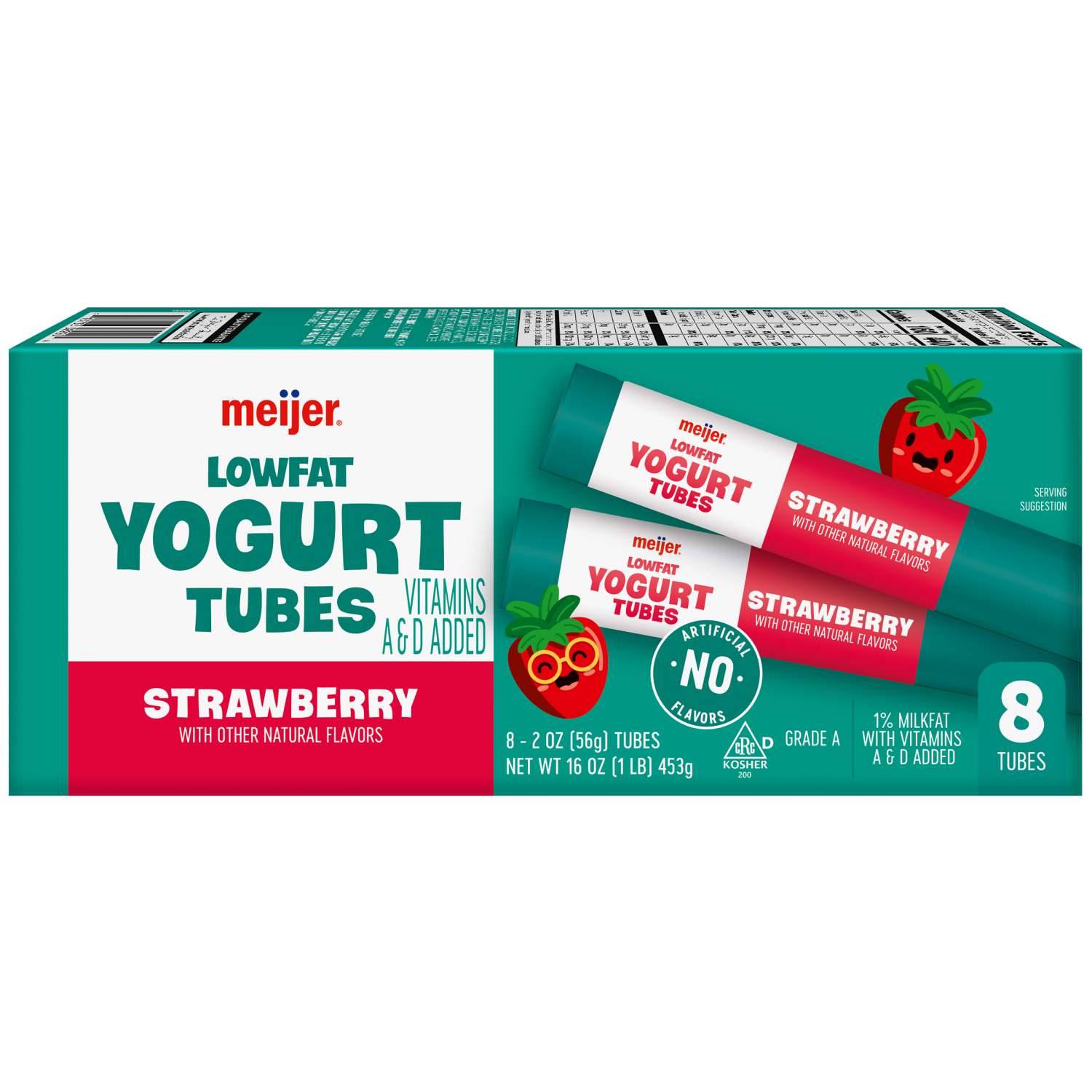 slide 2 of 6, Meijer Low Fat Yogurt Tubes, Strawberry, 8 ct, 8 ct