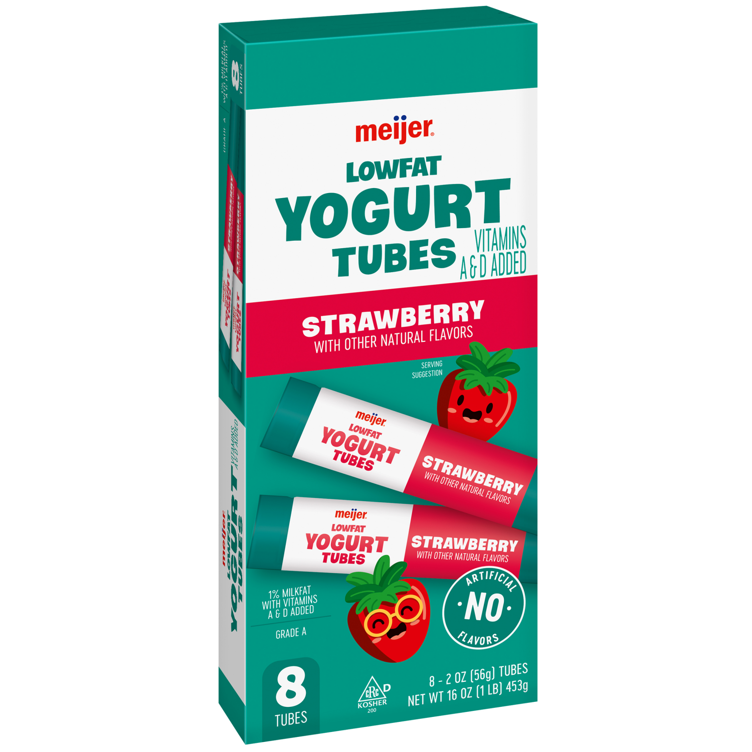 slide 5 of 6, Meijer Low Fat Yogurt Tubes, Strawberry, 8 ct, 8 ct