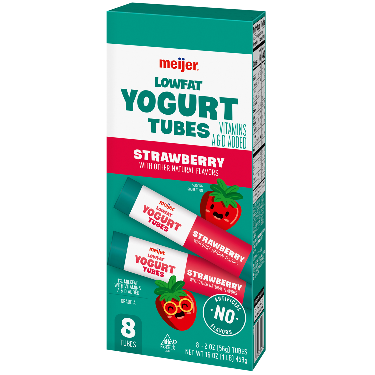 slide 6 of 6, Meijer Low Fat Yogurt Tubes, Strawberry, 8 ct, 8 ct