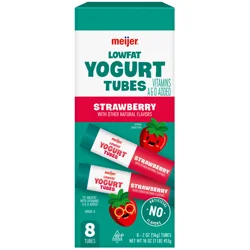 Meijer Low Fat Yogurt Tubes, Strawberry, 8 ct
