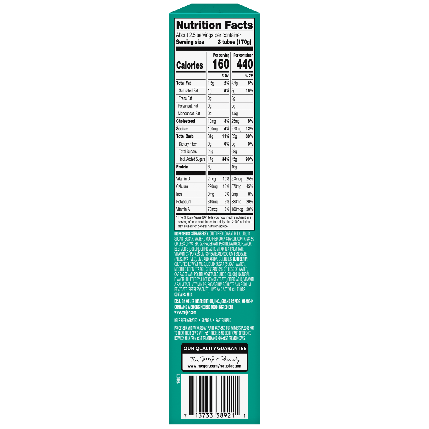 slide 4 of 6, Meijer Low Fat Yogurt Tubes, Strawberry and Blueberry, 8 ct, 8 ct