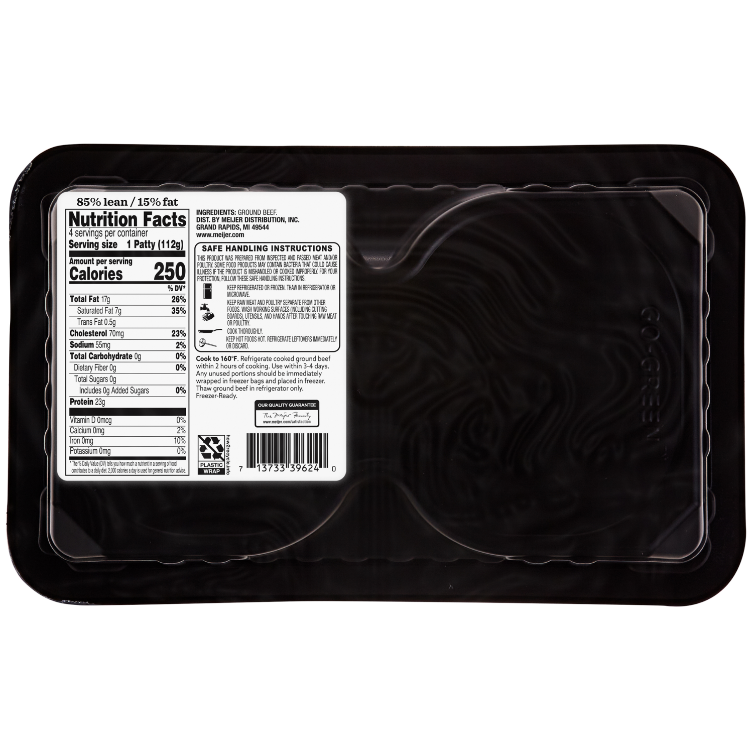 slide 2 of 3, True Goodness 85/15 Grass Fed Ground Beef Patties, 4 CT, 1 LB, 4 ct; 1 lb