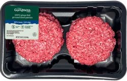 True Goodness 85/15 Grass Fed Ground Beef Patties, 4 CT, 1 LB