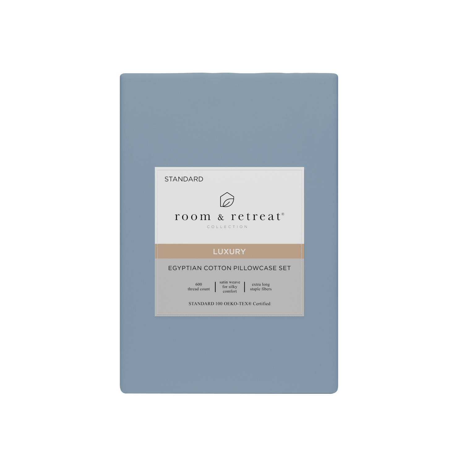 slide 1 of 4, ROOM & RETREAT RR 600 Thread counts Pillowcase, Standard, 2 pc set, Ashley Blue, 2 ct