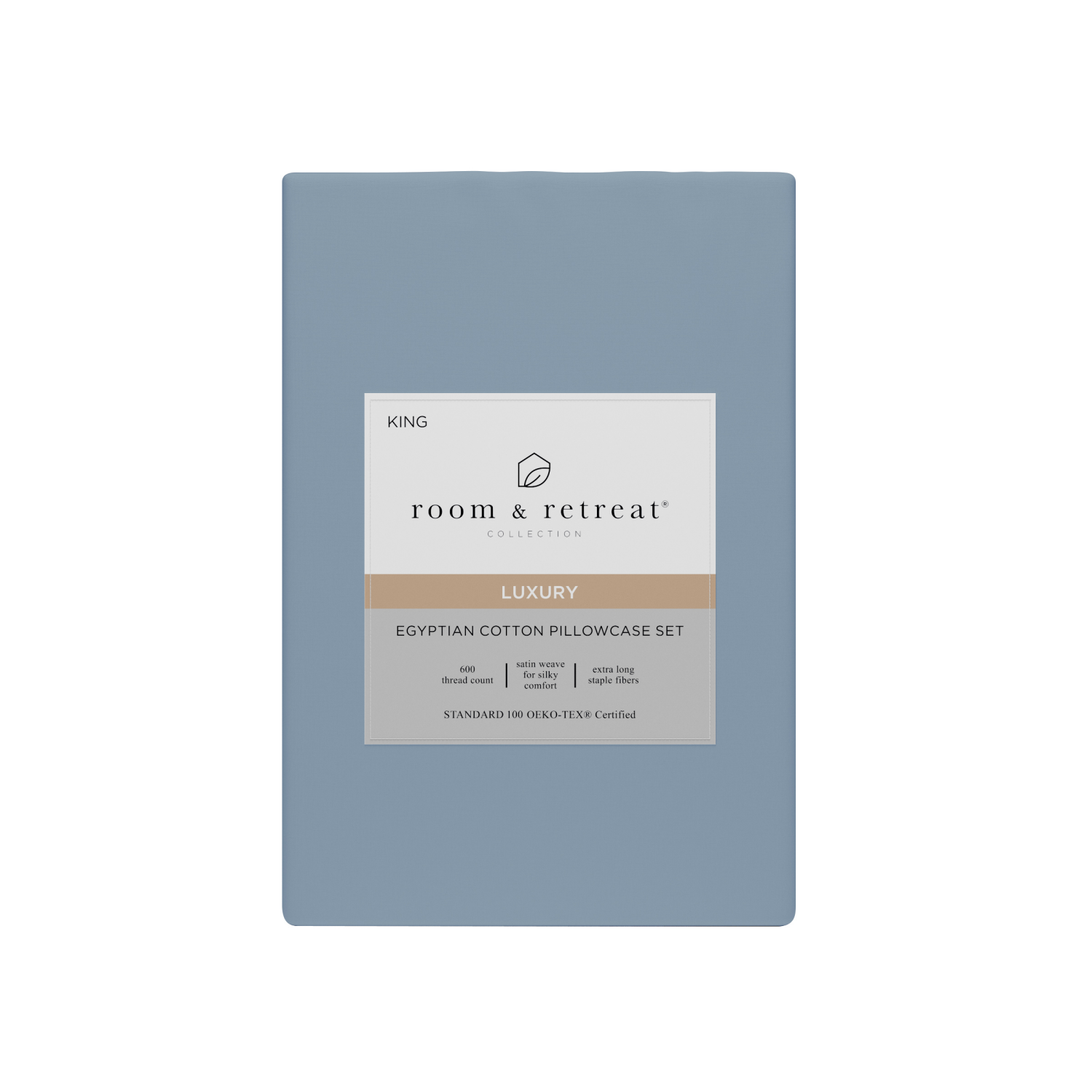 slide 1 of 4, ROOM & RETREAT RR 600 Thread Counts Pillowcase, King, 2 pc set, Ashley Blue, 2 ct