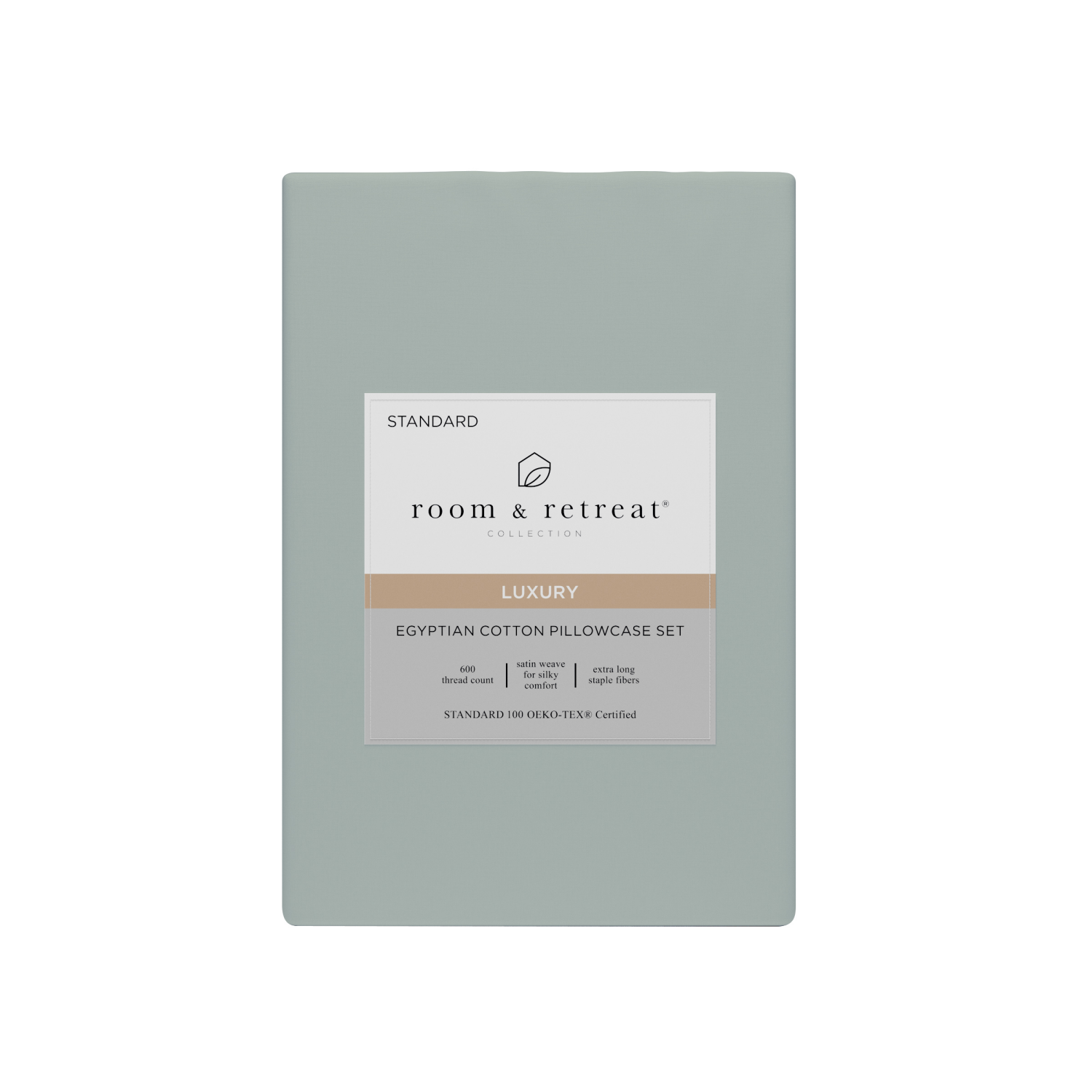 slide 1 of 4, ROOM & RETREAT RR 600 Thread Counts Pillowcase, Standard, 2 pc set, Aqua Gray, 2 ct