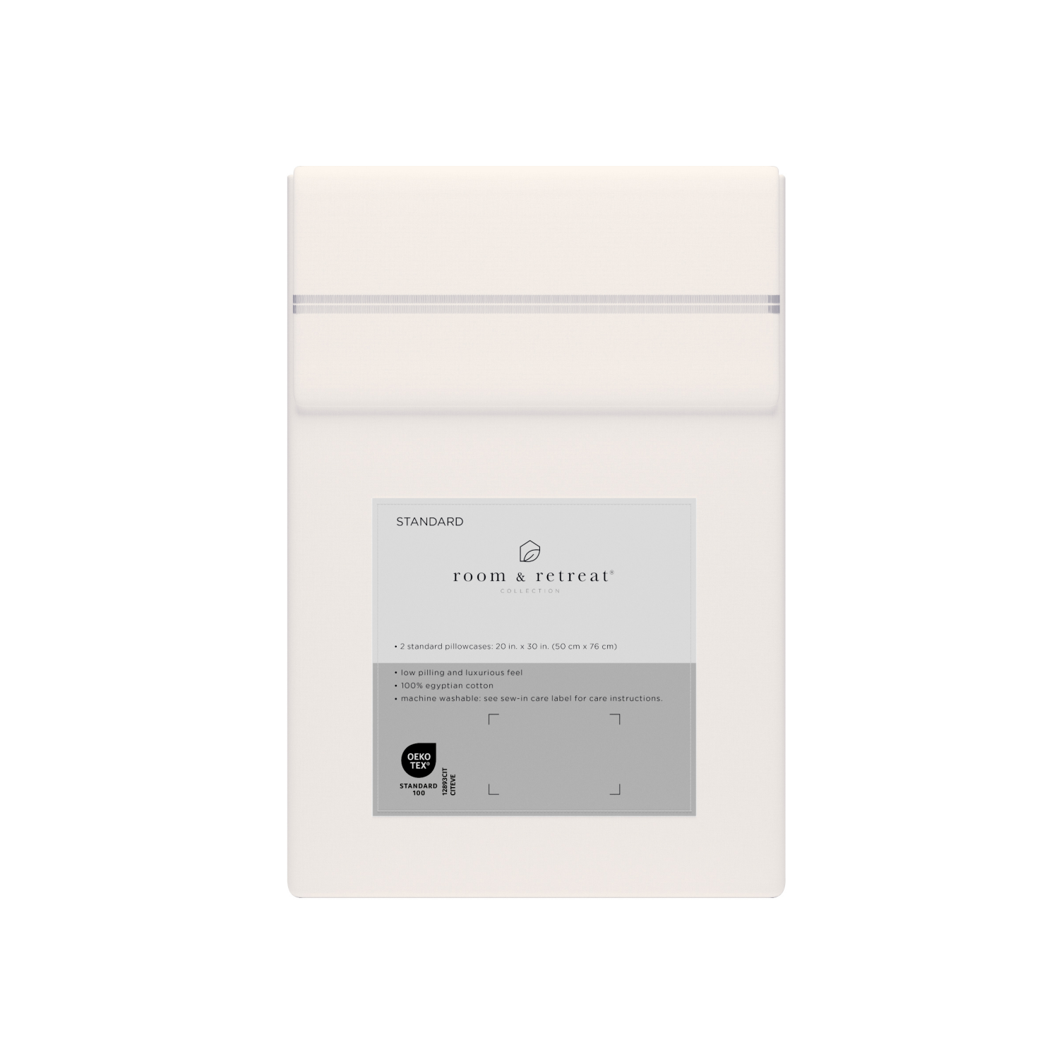 slide 3 of 4, ROOM & RETREAT RR 600 Thread Counts Pillowcase, Standard, 2 pc set, Sugar Swizzle, 2 ct