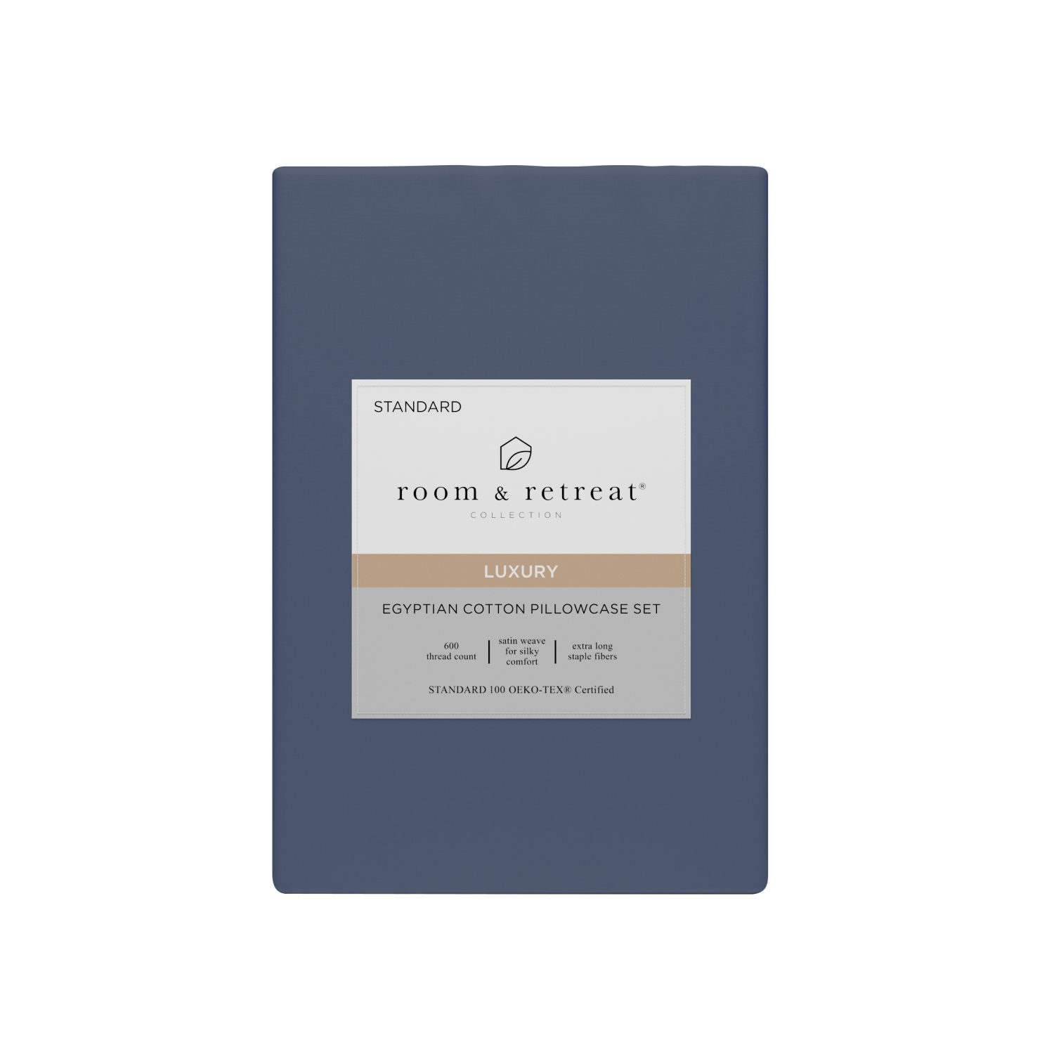 slide 1 of 4, ROOM & RETREAT RR 600 Thread Counts Pillowcase, Standard, 2 pc set, Vintage Indigo, 2 ct