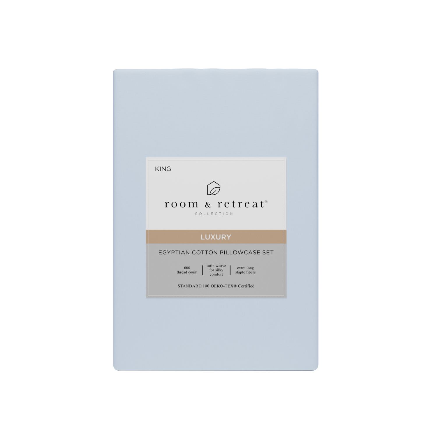 slide 1 of 4, ROOM & RETREAT RR 600 Thread Counts Pillowcase, King, 2 pc set, Misty Blue, 2 ct