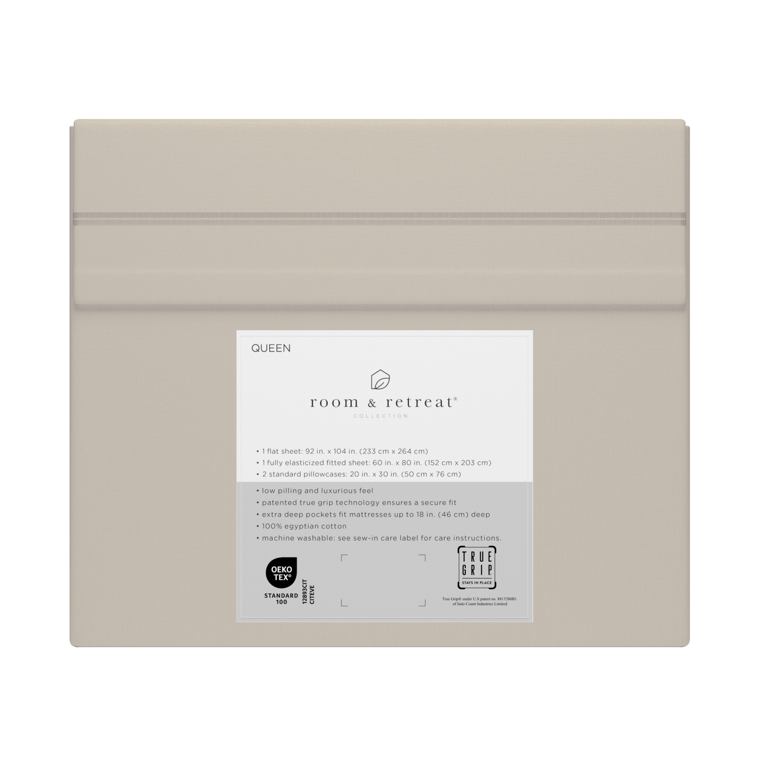 slide 3 of 4, ROOM & RETREAT RR 600 Thread Counts Sheet Set, Queen, 4 pc set, Tan, 4 ct