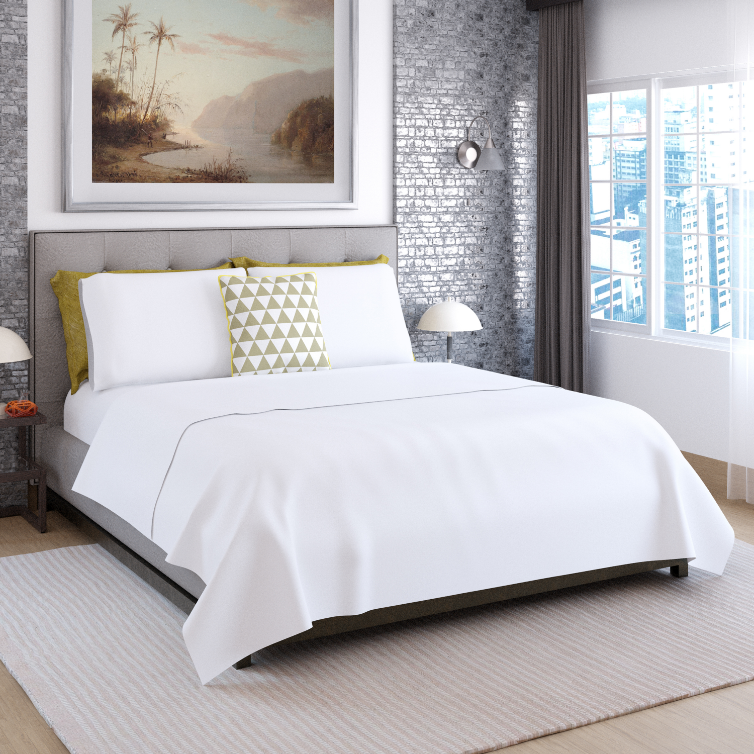 slide 4 of 4, ROOM & RETREAT RR 600 Thread Counts Sheet Set, King, 4 pc set, Brilliant White, 4 ct