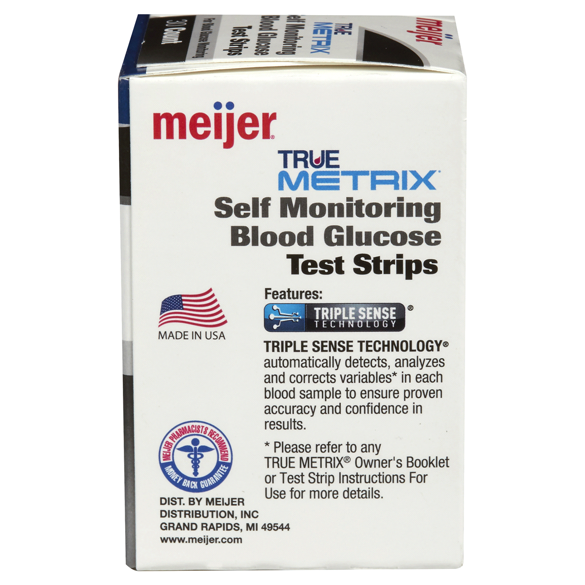slide 2 of 4, Meijer TRUE METRIX Self-Monitoring Blood Glucose Test Strips, 30 ct