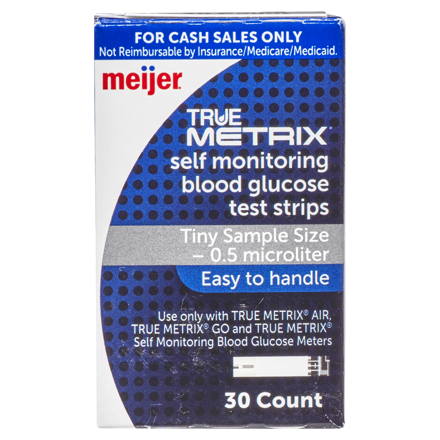 slide 3 of 5, Meijer TRUE METRIX Self-Monitoring Blood Glucose Test Strips, 30 ct