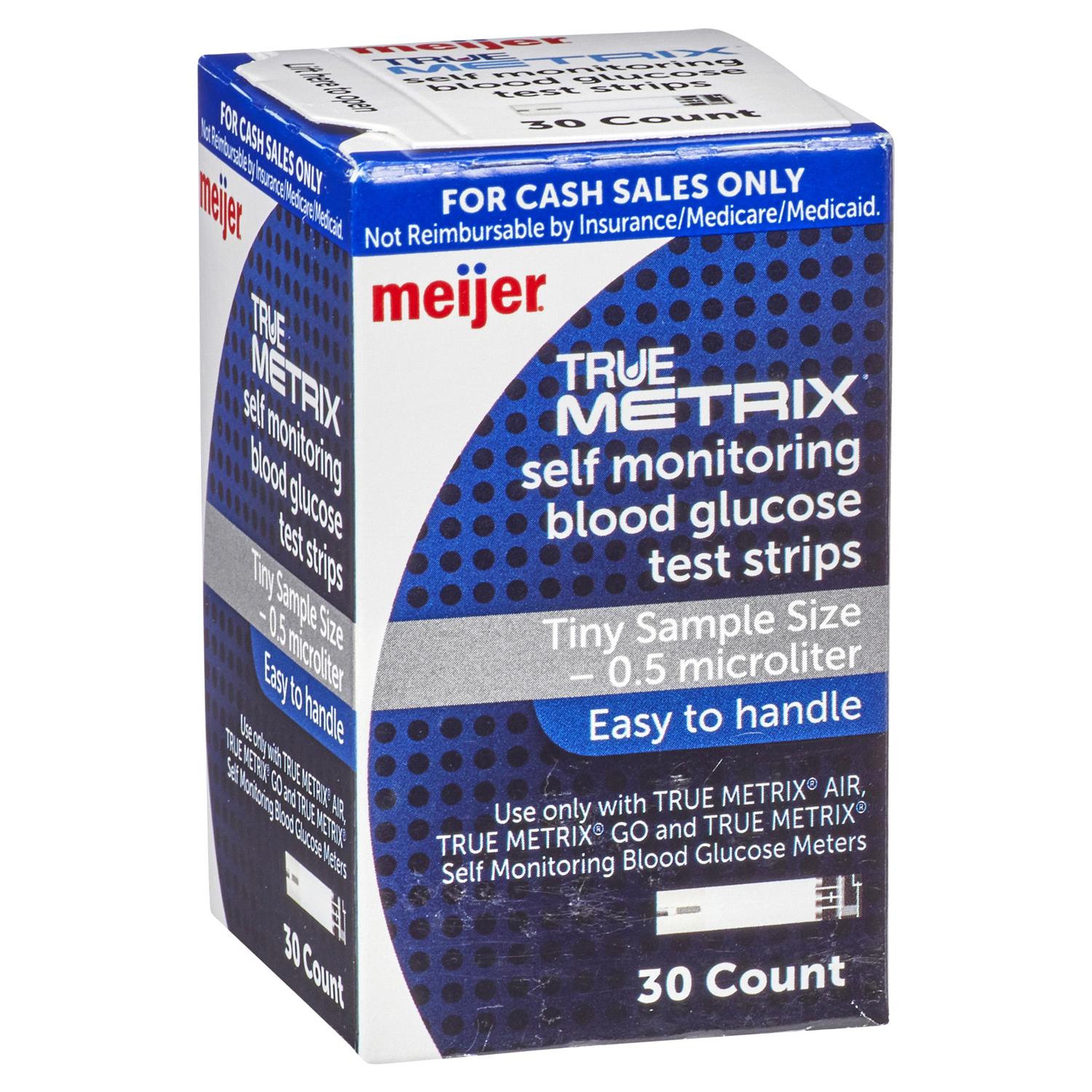slide 4 of 5, Meijer TRUE METRIX Self-Monitoring Blood Glucose Test Strips, 30 ct