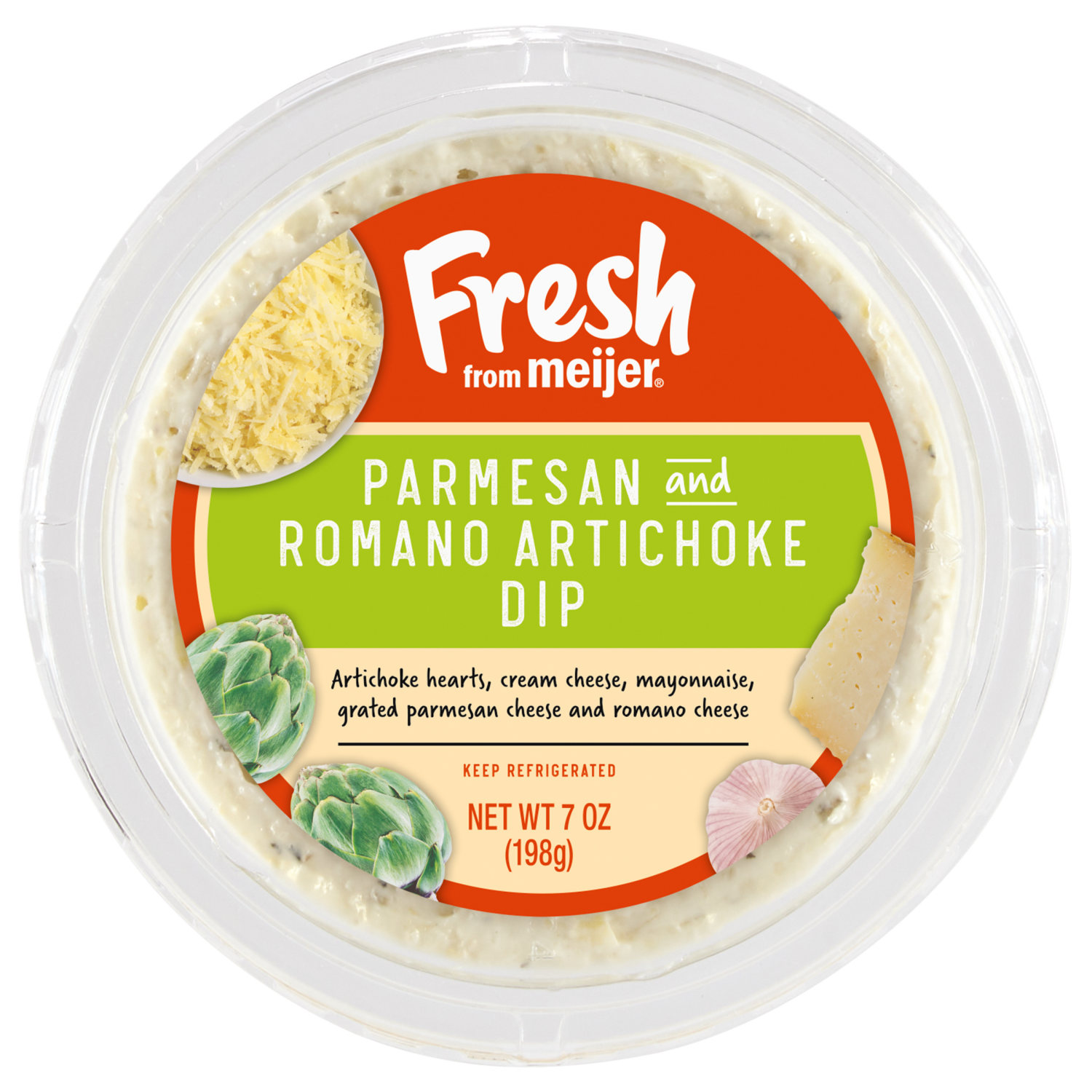 slide 1 of 3, Fresh from Meijer Artichoke, Parmesan & Romano Dip, 7 oz, 7 oz