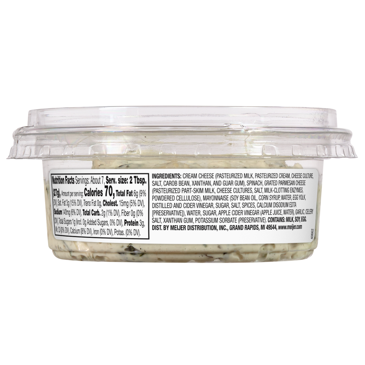 slide 2 of 3, Fresh from Meijer Spinach & Parmesan Cheese Dip, 7 oz, 7 oz