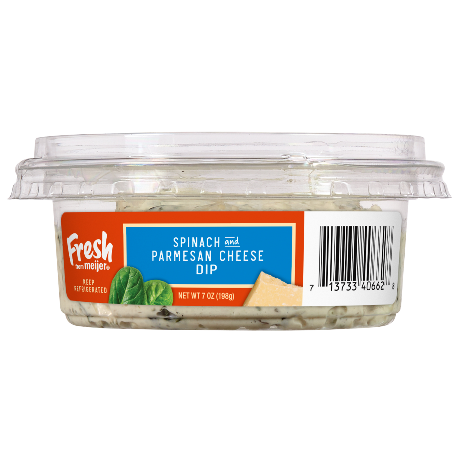 slide 3 of 3, Fresh from Meijer Spinach & Parmesan Cheese Dip, 7 oz, 7 oz