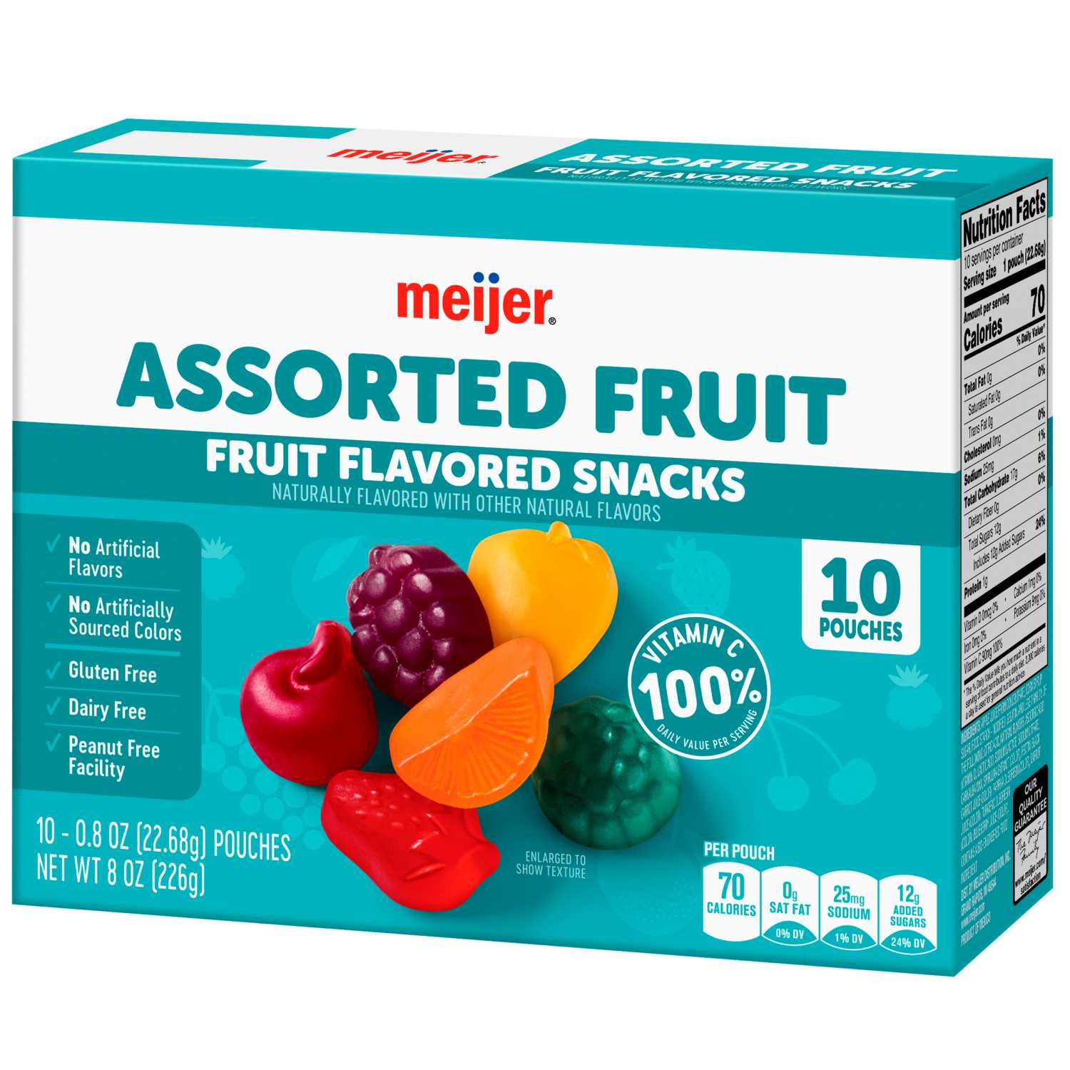 slide 7 of 8, Meijer Assorted Fruit Flavored Snacks, 10 ct