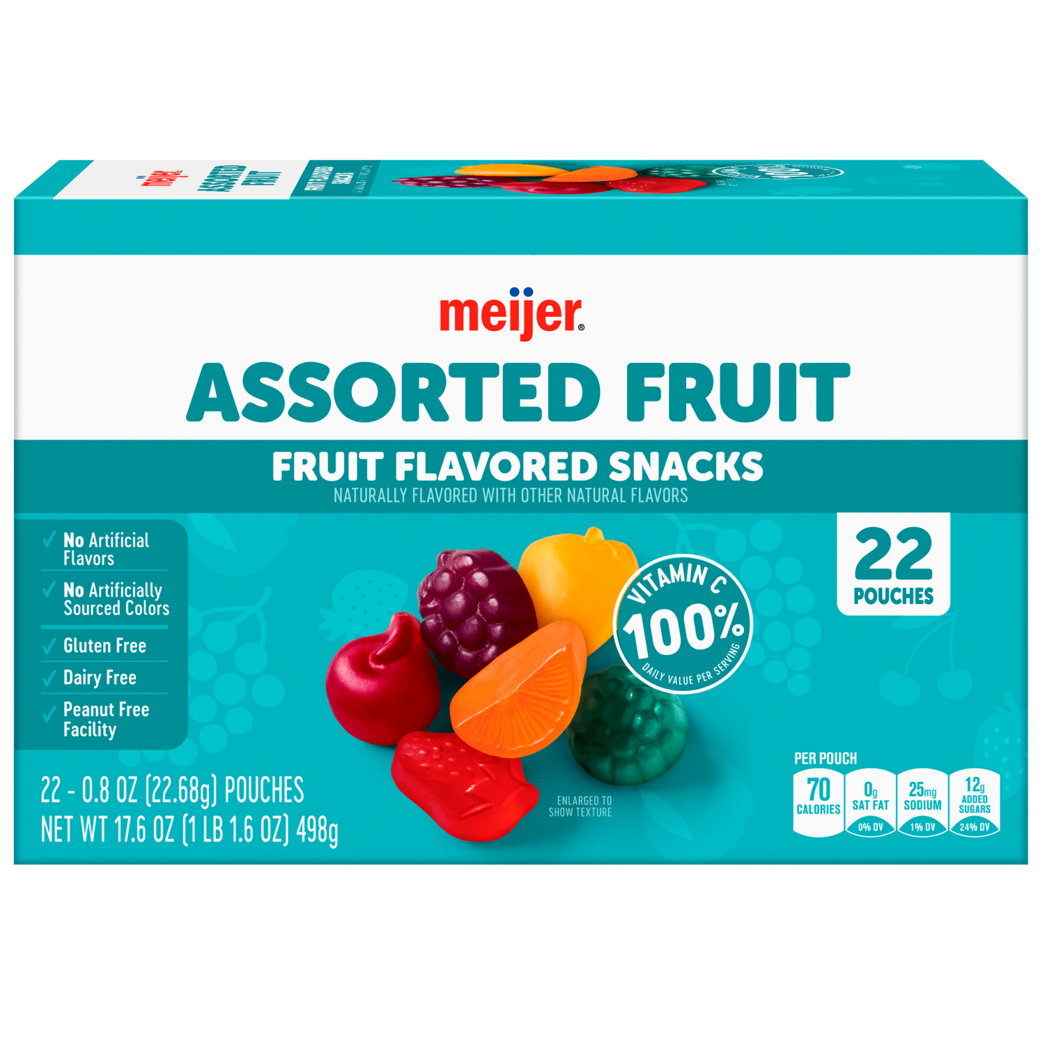 slide 2 of 8, Meijer Assorted Fruit Flavored Snacks, 22 ct