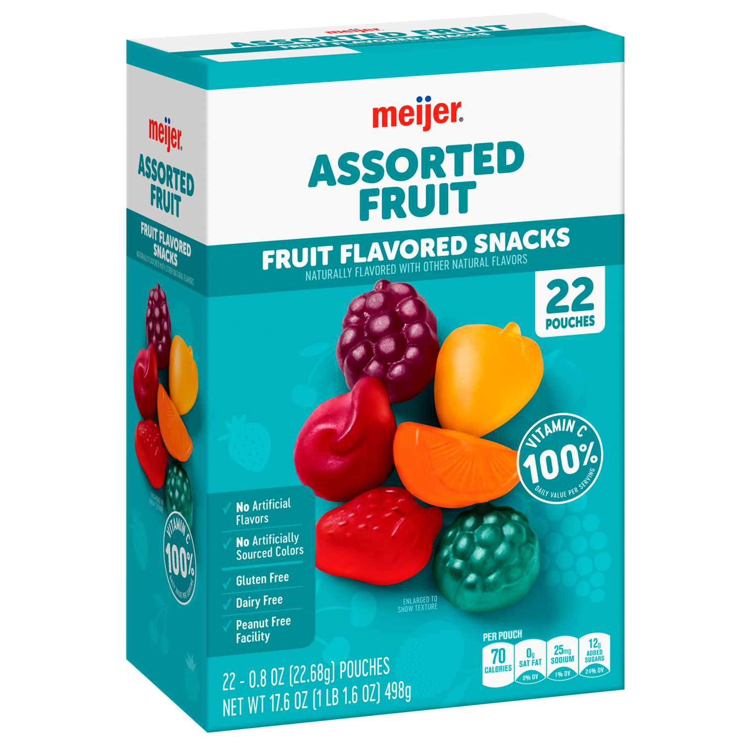 slide 4 of 5, Meijer Assorted Fruit Flavored Snacks, 22 ct
