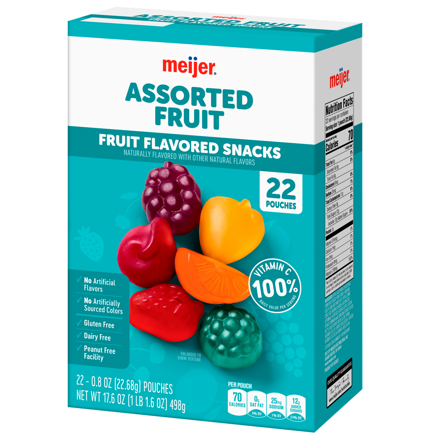 slide 7 of 8, Meijer Assorted Fruit Flavored Snacks, 22 ct