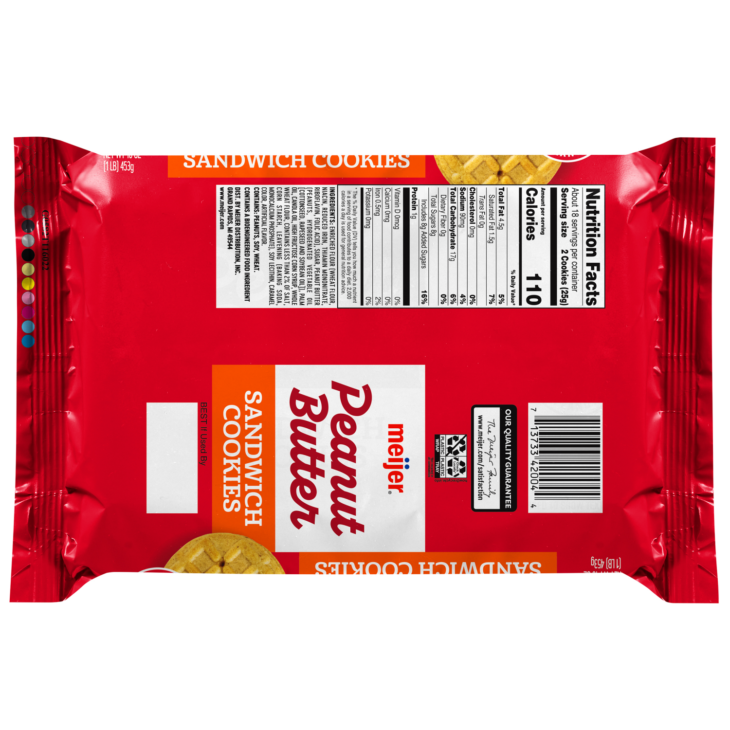 slide 2 of 2, Meijer Peanut Butter Sandwich Cookies, 16 oz, 16 oz