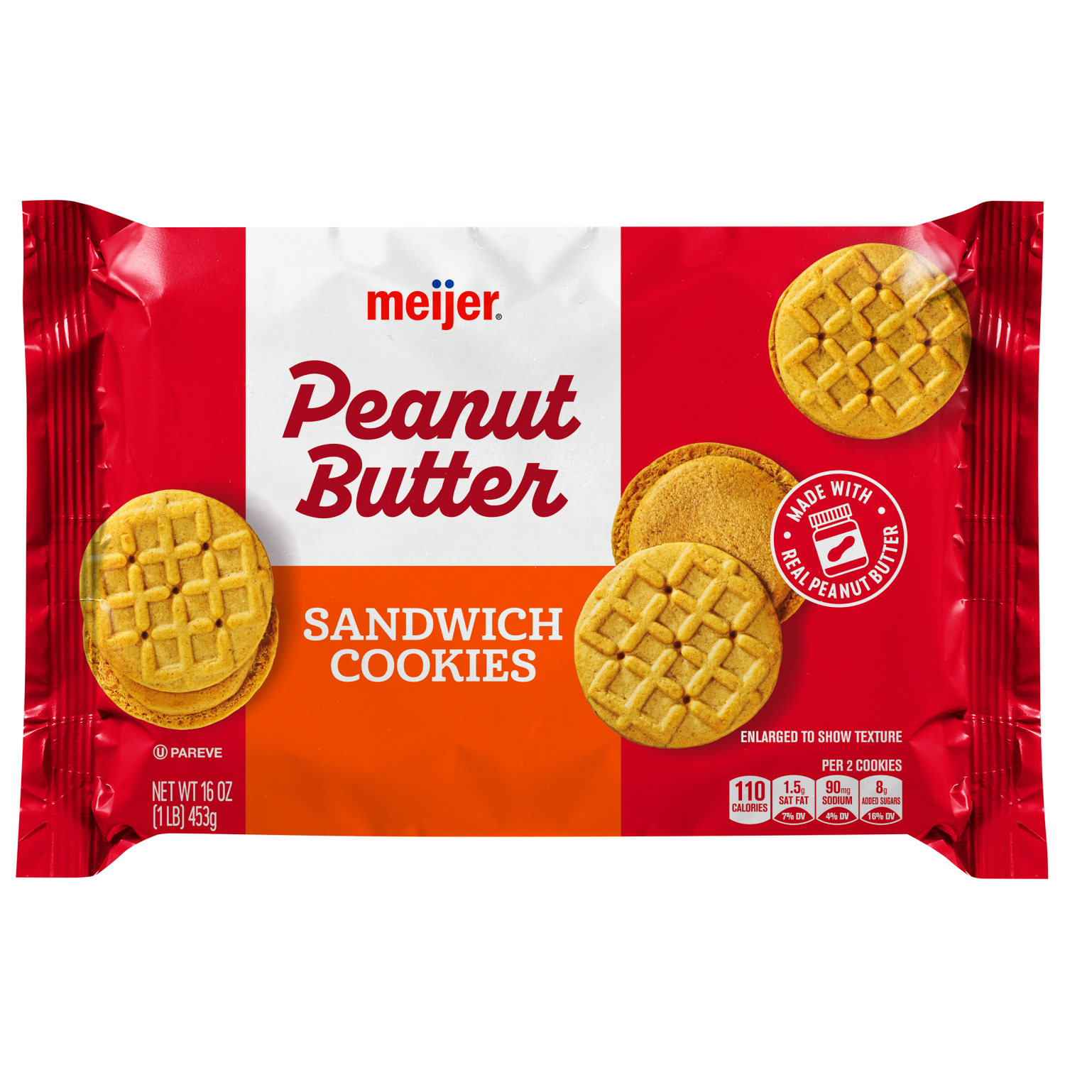 slide 1 of 2, Meijer Peanut Butter Sandwich Cookies, 16 oz, 16 oz