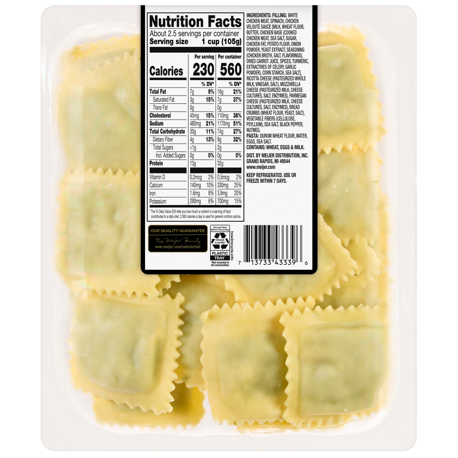 slide 2 of 3, Frederik's By Meijer Frederik's by Meijer Chicken and Spinach Refrigerated Pasta, 9 oz, 9 oz