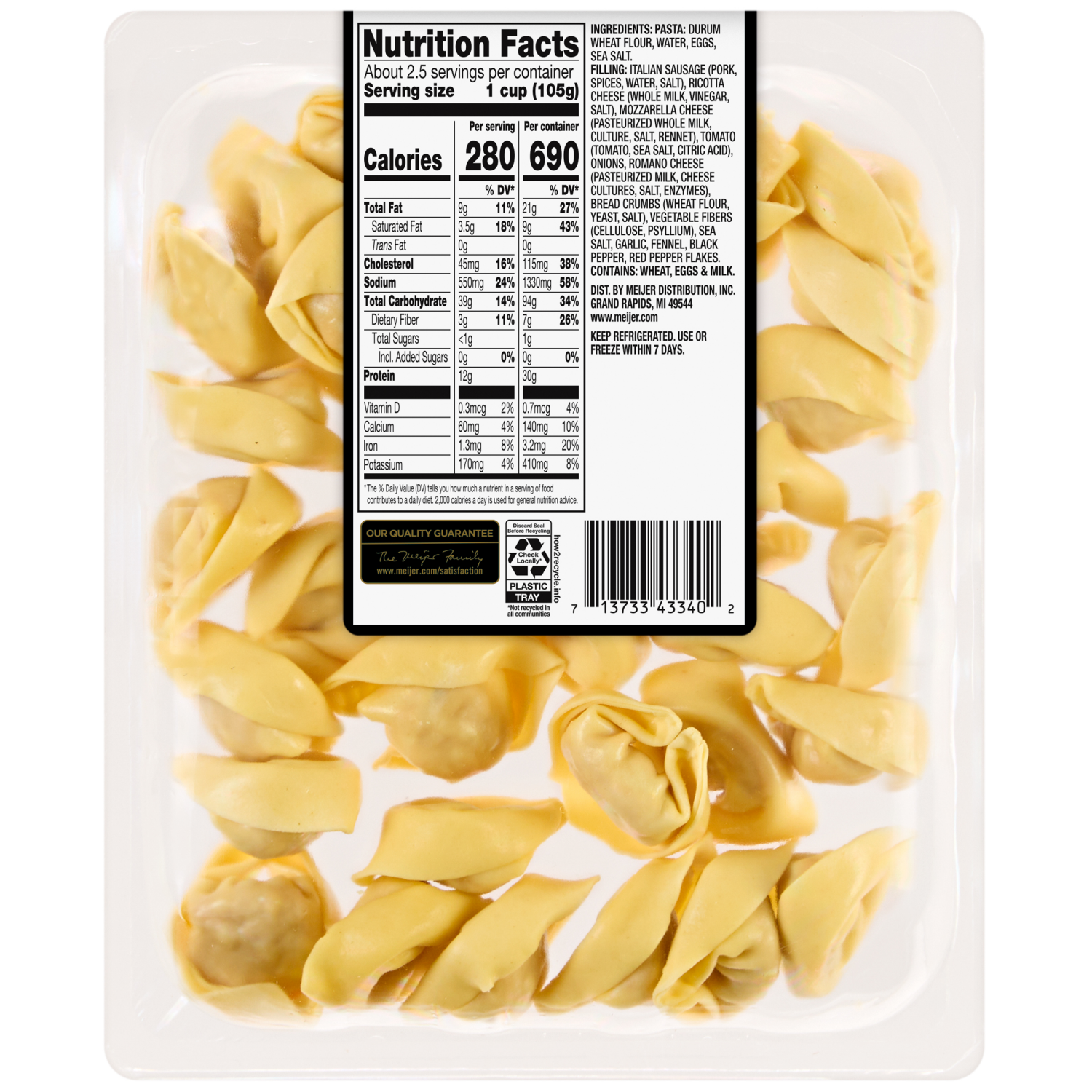 slide 2 of 3, Frederik's By Meijer Frederik's by Meijer Italian Sausage Tortelloni Refrigerated Pasta, 9 oz, 9 oz