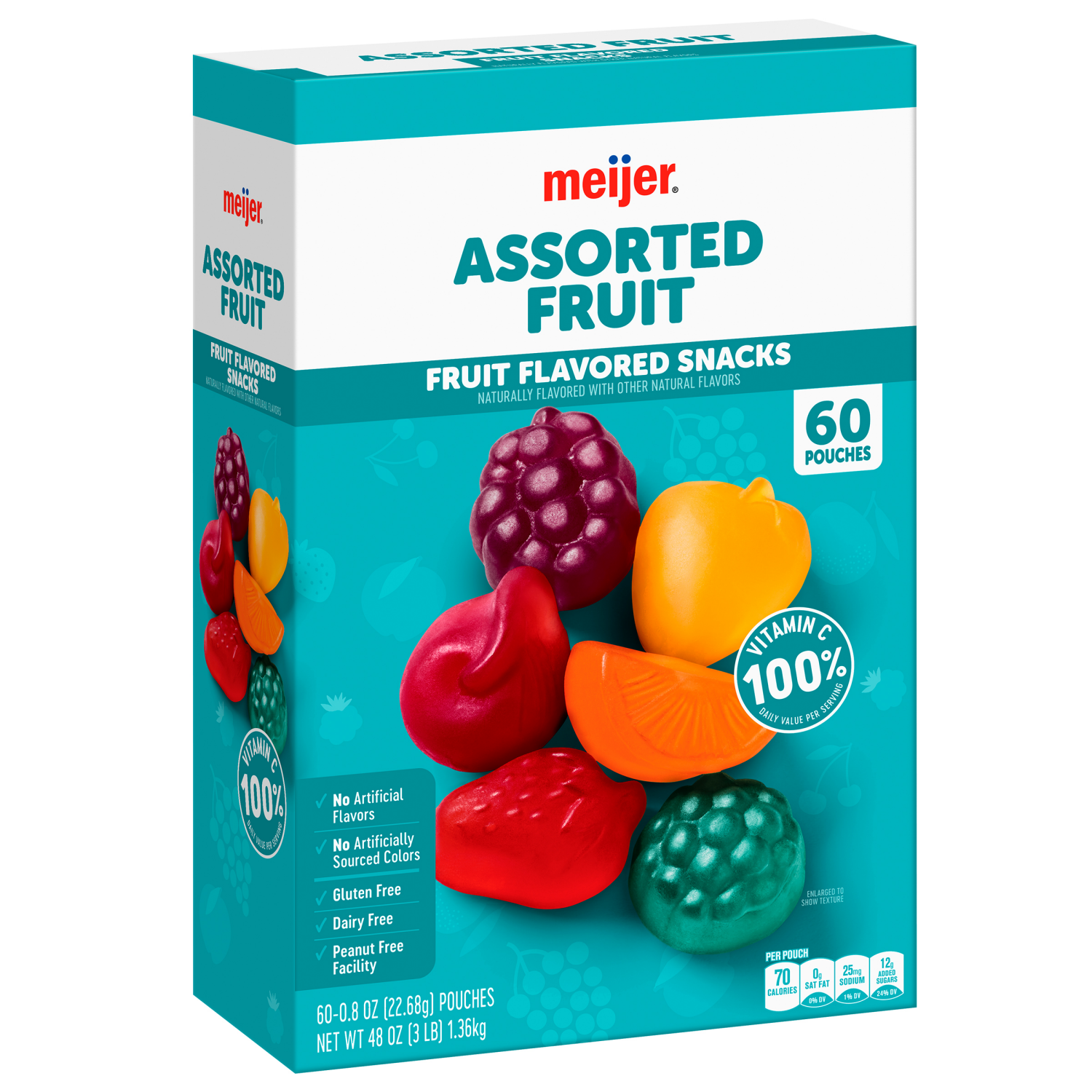 slide 4 of 5, Meijer Assorted Fruit Flavored Snacks, 60 ct