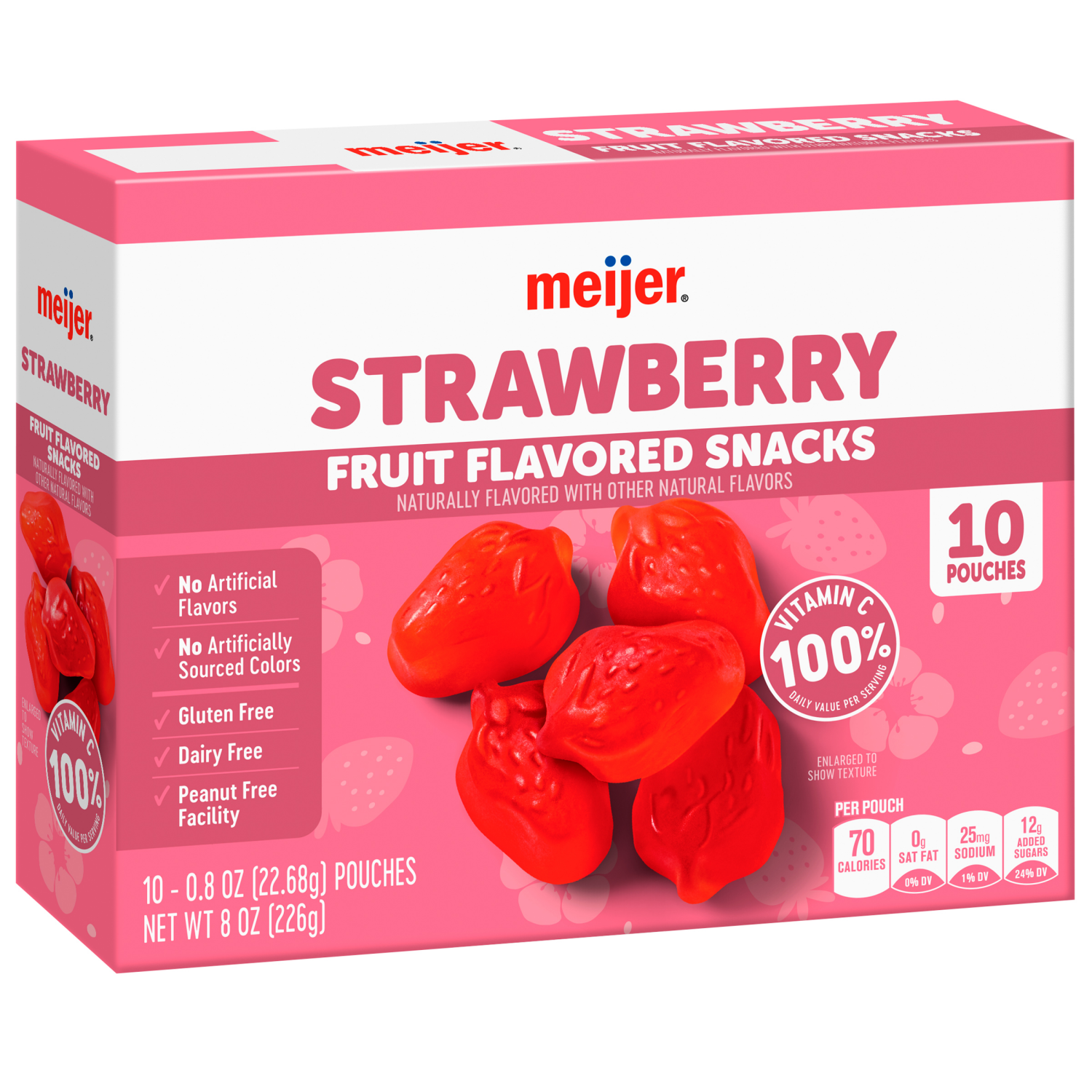 slide 4 of 5, Meijer Strawberry Fruit Snacks, 10 ct