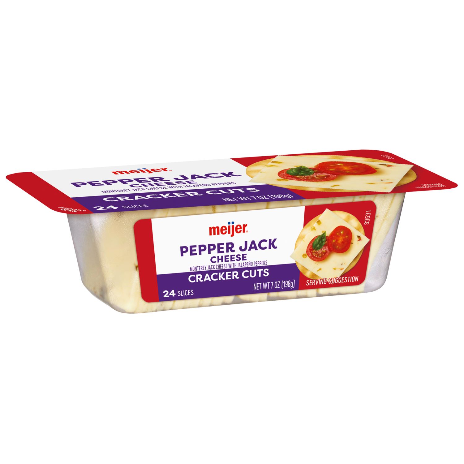 slide 2 of 2, Meijer Cracker Cut Pepper Jack Slices, 7 oz