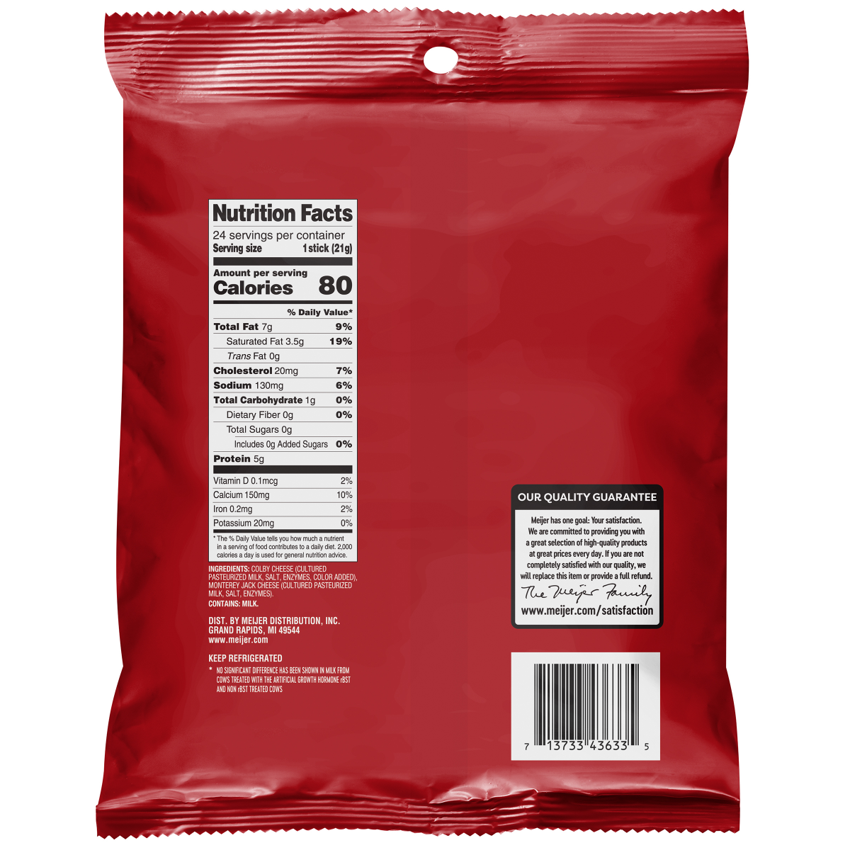 slide 2 of 2, Meijer Colby Jack Cheese Sticks, 20 oz