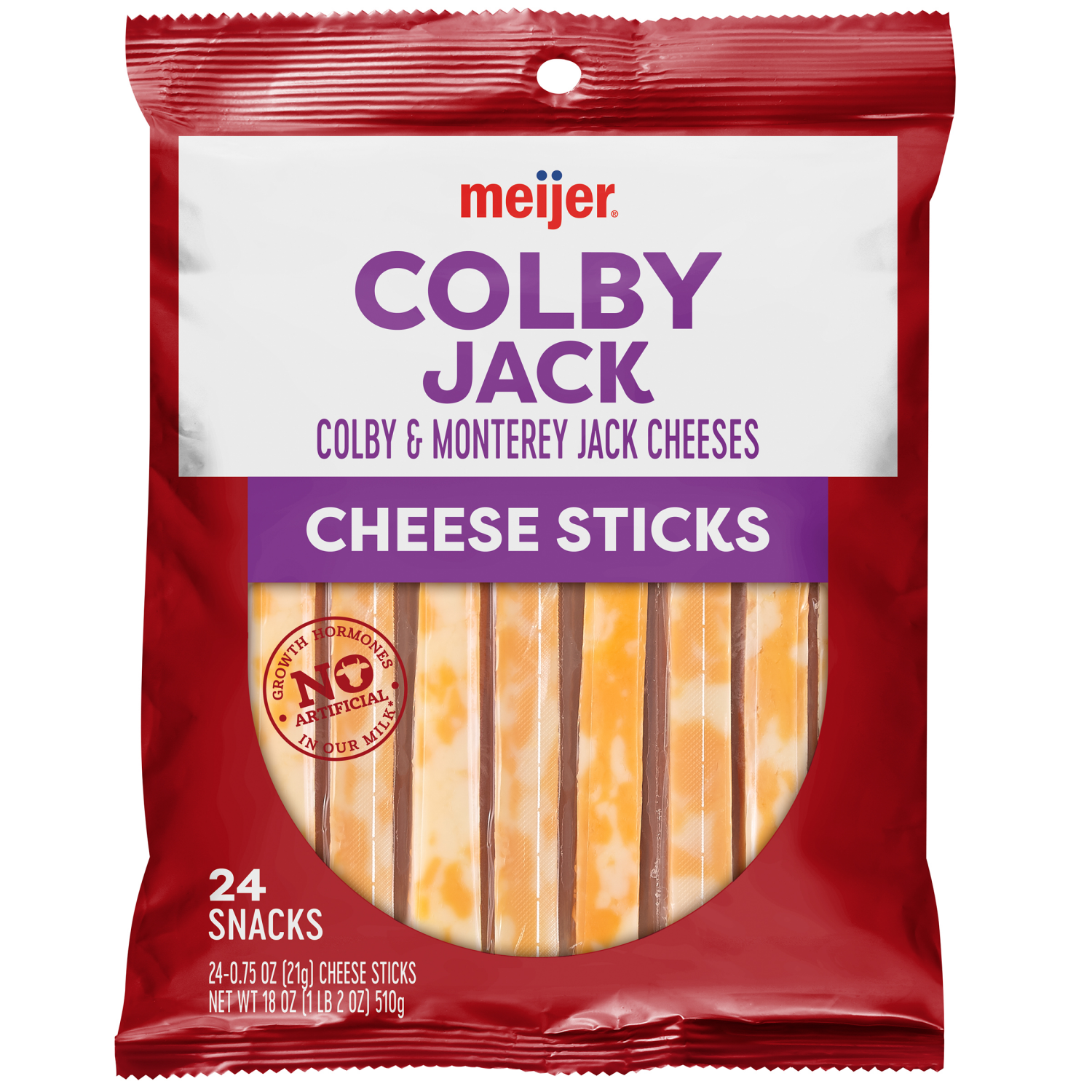 slide 1 of 2, Meijer Colby Jack Cheese Sticks, 20 oz