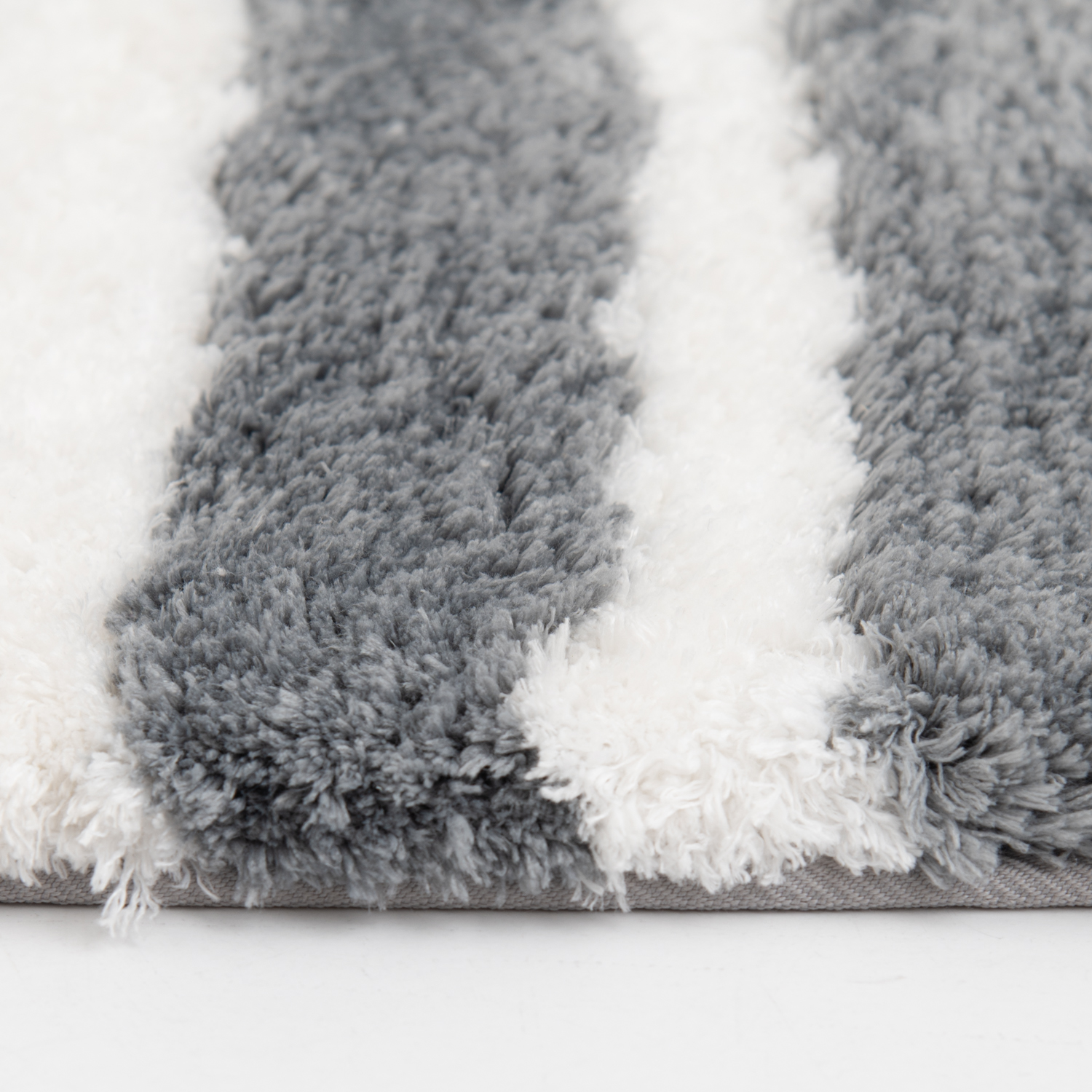 slide 5 of 6, R+R Striped Bathroom Rug, 20 in x 32 in, Grey, 1 ct