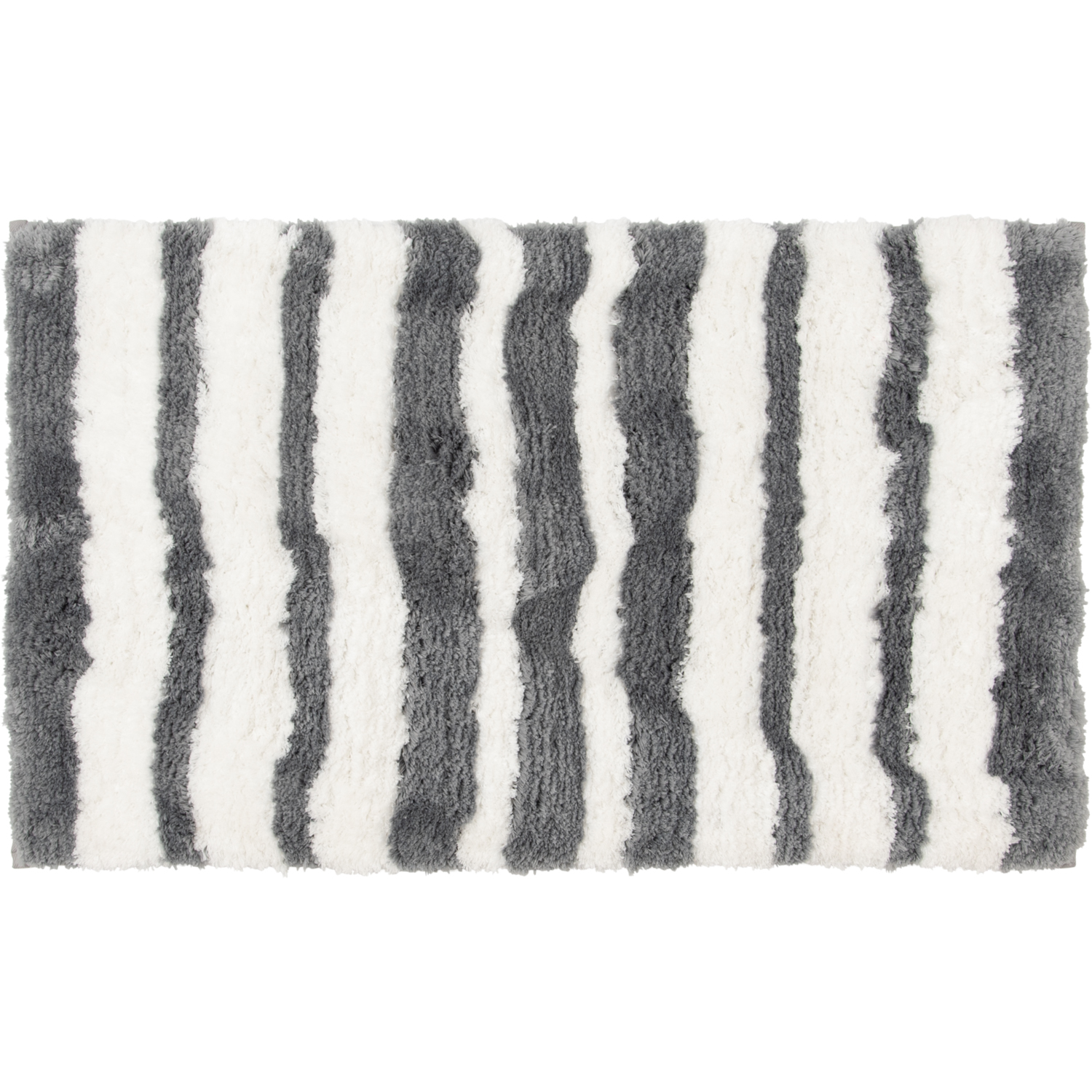 slide 1 of 6, R+R Striped Bathroom Rug, 20 in x 32 in, Grey, 1 ct